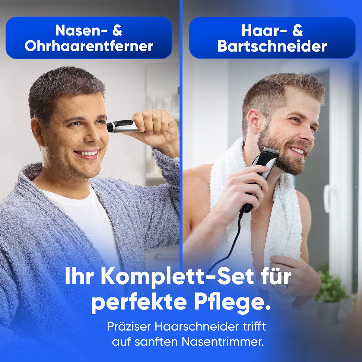 CLATRONIC Haar- und Bartschneider HSM 3441 NE, Haarschneidemaschine Nasenhaarentferner, 3-12mm