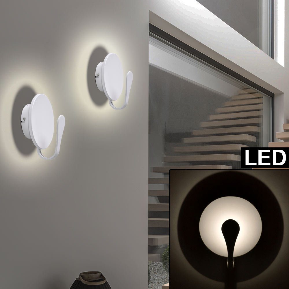 Zimmer ALU Wohn LED näve Treppen Warmweiß, verbaut, Beleuchtung Haus fest Wandleuchte, Leuchte Wand LED Design weiß LED-Leuchtmittel