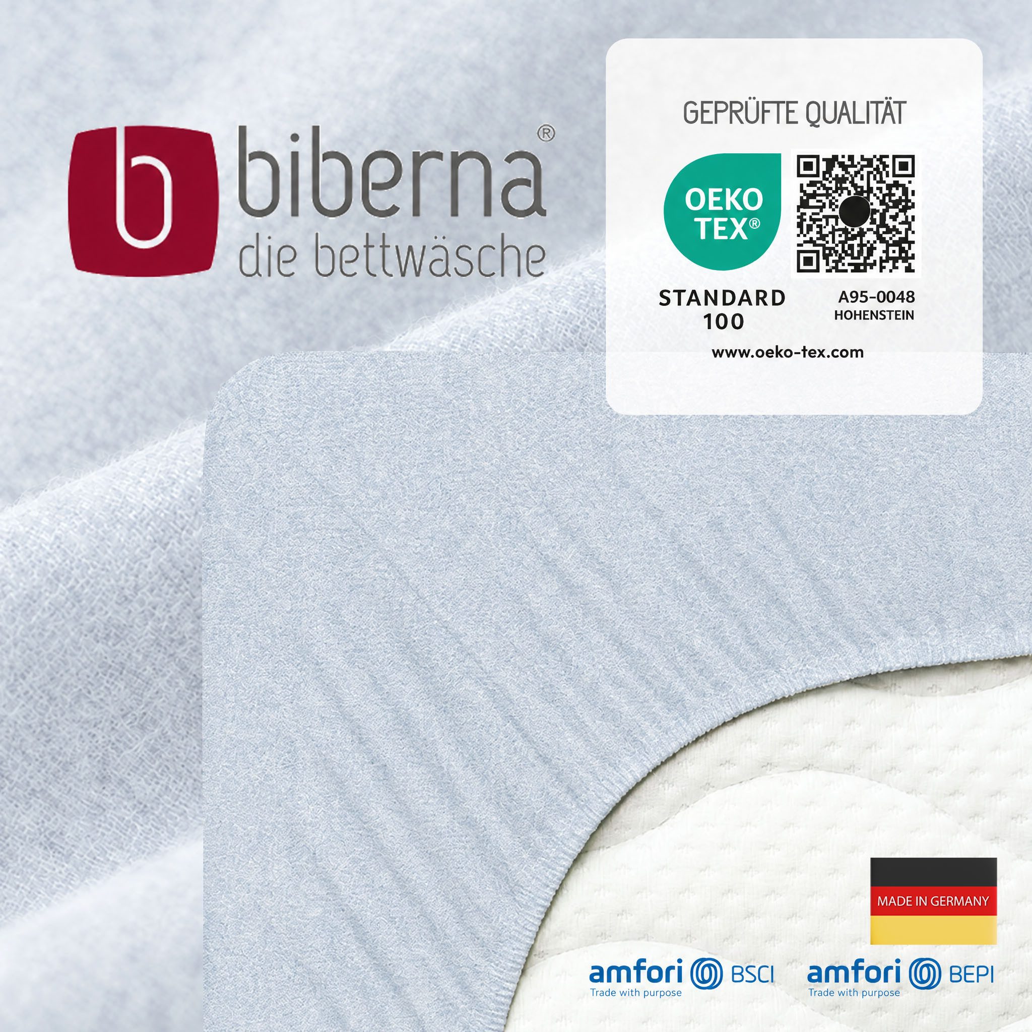 Biberna Spannbettlaken 0841380 HERMAL Premium Melange-Biber Spannbetttuch 100% Baumwolle, Flanell, Gummizug: rundum, (1 Stück), Biber, wärmend & weich, Rundumgu – Bild 5 von 5