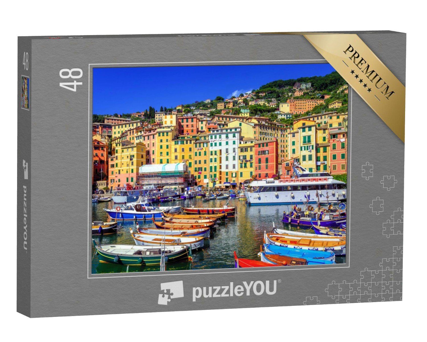 puzzleYOU Puzzle Altstadthafen von Camogli, Genua, Italien, 48 Puzzleteile, puzzleYOU-Kollektionen