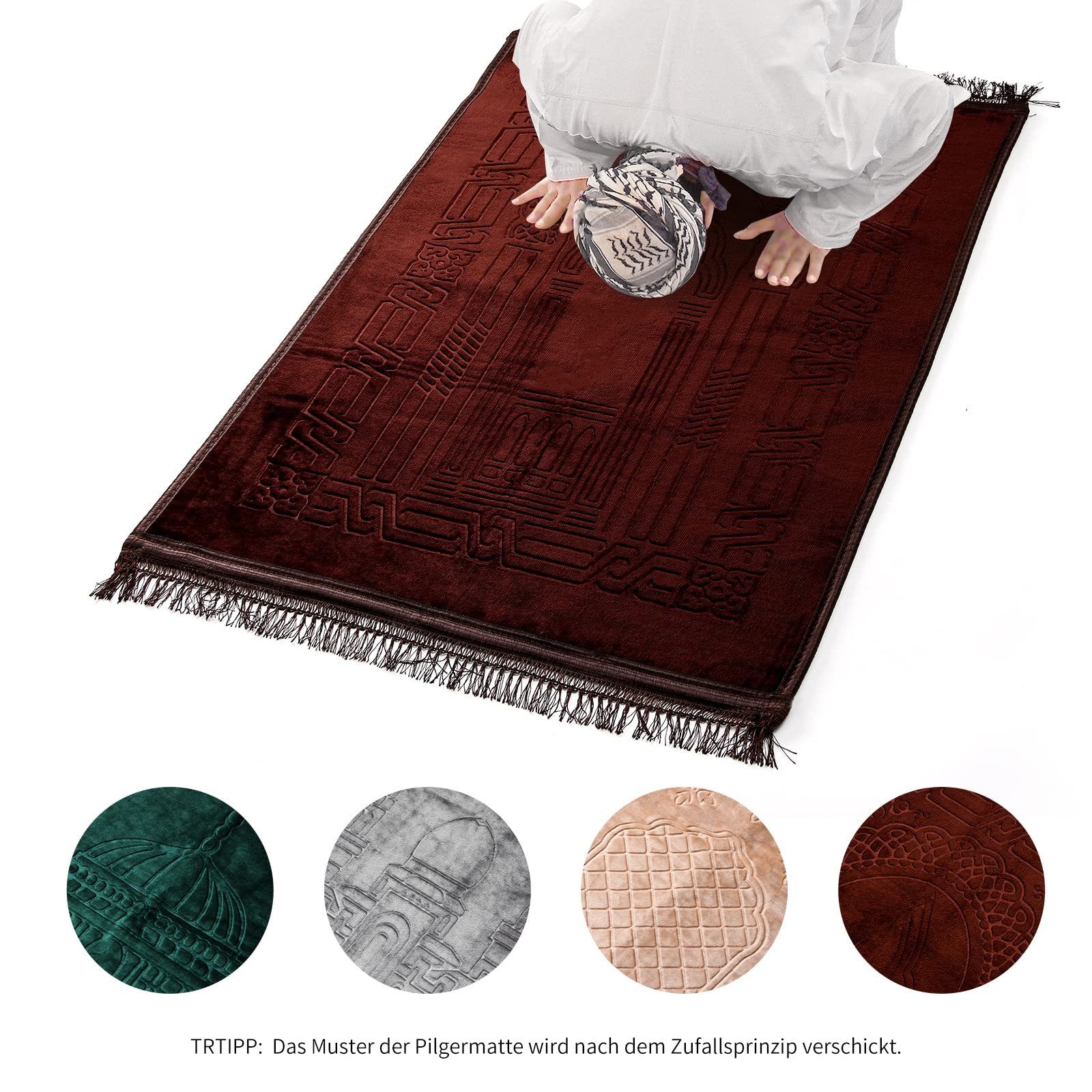 HOMELUX, Teppich Teppiche orientalisch Gebetsteppich Islam Prayer Teppiche Islamic Türkische Zufällig Gebetsteppich Teppich 80x120cm Mat, Kaffee-muster Orientalischer