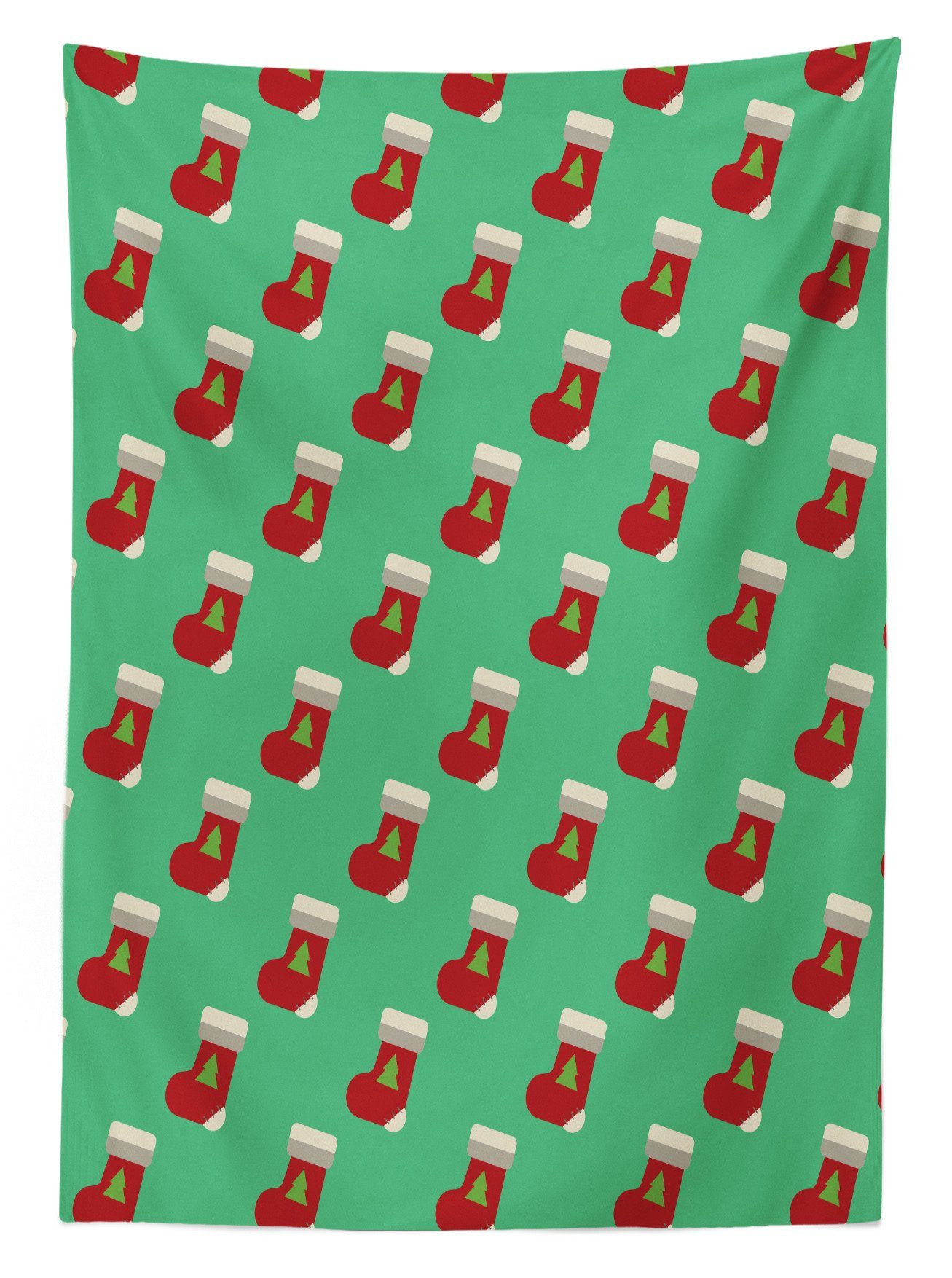 Abakuhaus Tischdecke Waschbar Farbfest den Klare Für Weihnachtsmann Weihnachten Socken Außen Bereich Frohe Farben, Grünes geeignet