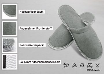 ZOLLNER Pantoffel (10-tlg) Universalgröße, unisex, rutschhemmend, grau, 100% Polyester