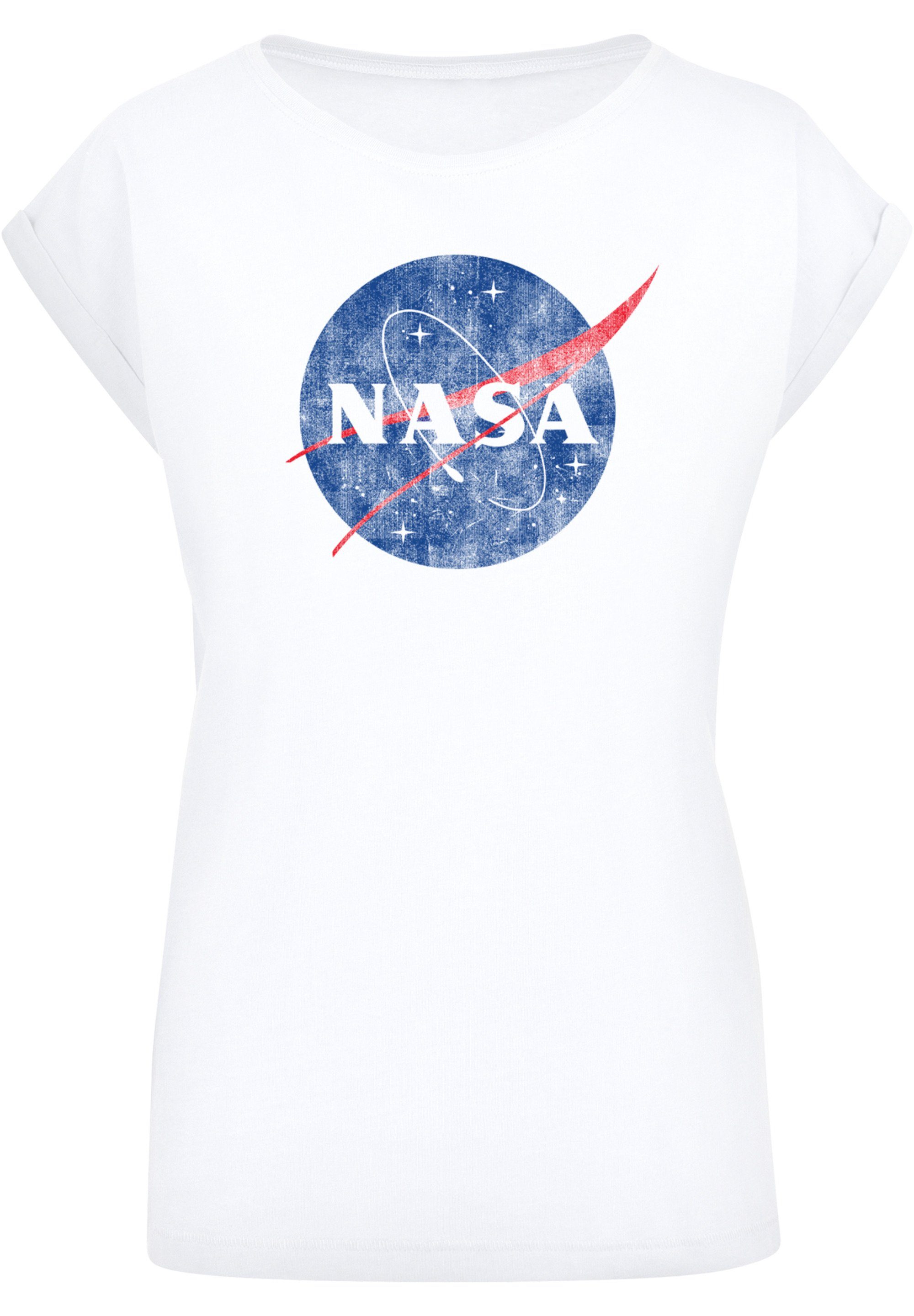 Damen Shirts F4NT4STIC T-Shirt Extended Shoulder T-Shirt 'NASA Classic Insignia Logo Distressed'