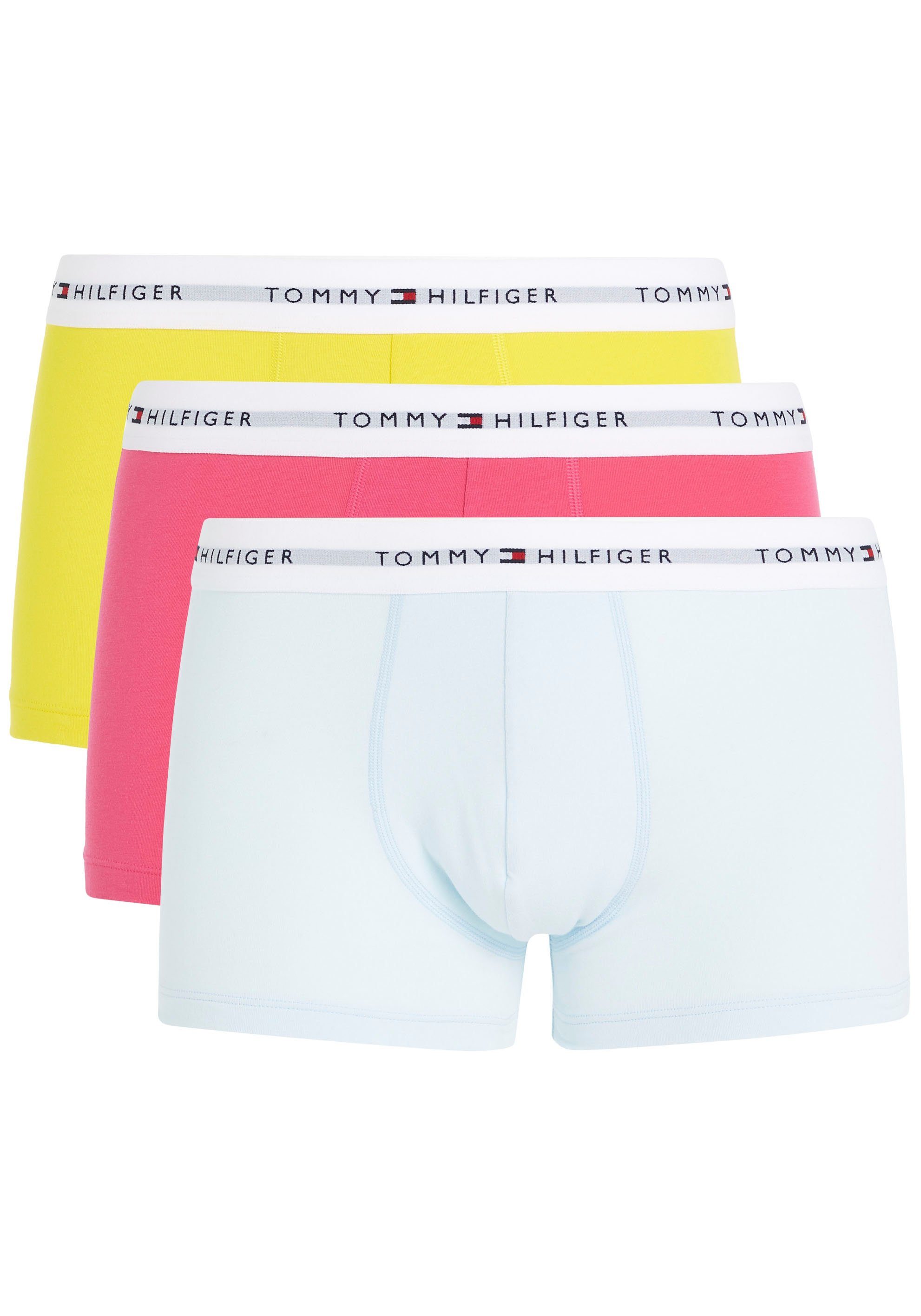 Tommy Hilfiger Underwear Trunk 3P TRUNK (Packung, 3-St., 3er-Pack) mit Logo-Elastikbund Hot Magenta/Lum Blue/Vivid Yellow