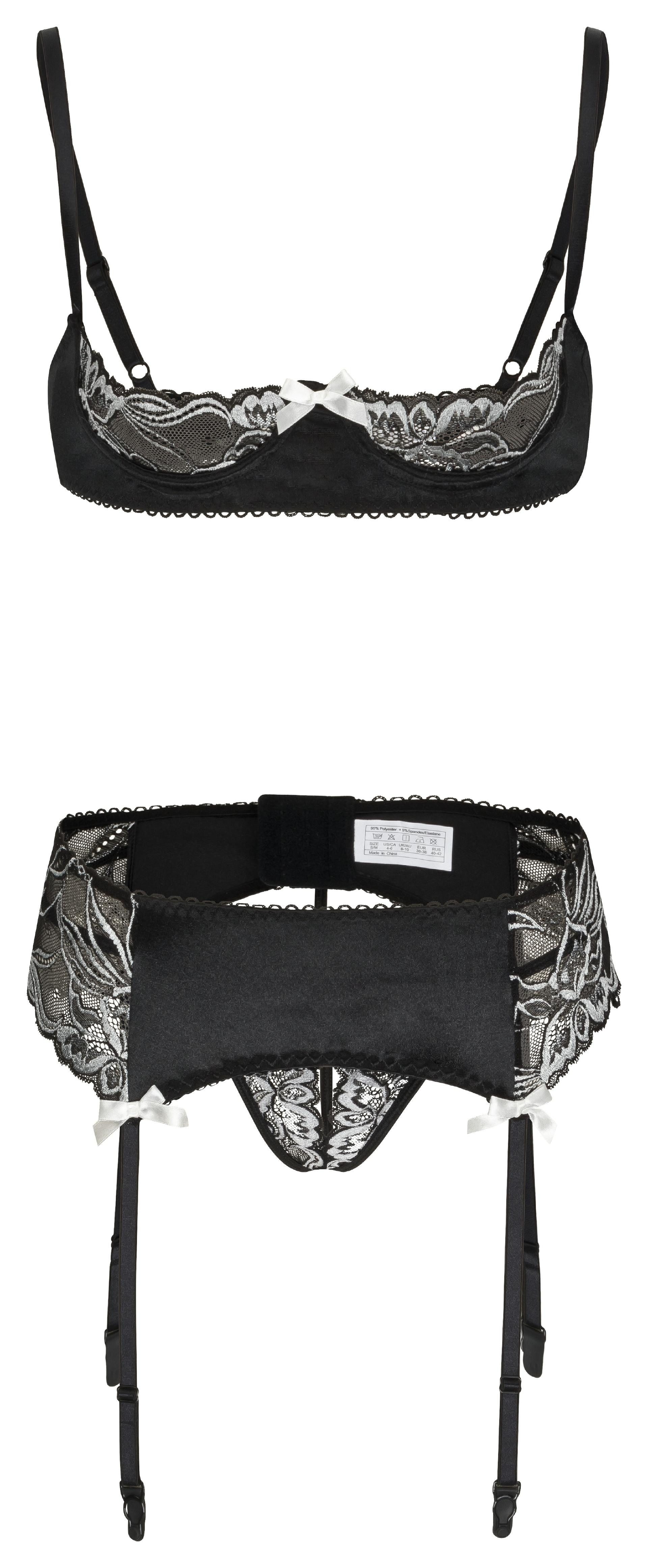 HO-Ersoka Set: Halbschalen-BH Dessous-Set 3tlg. Unterbrust-BH Straps-Gürtel günstig online kaufen