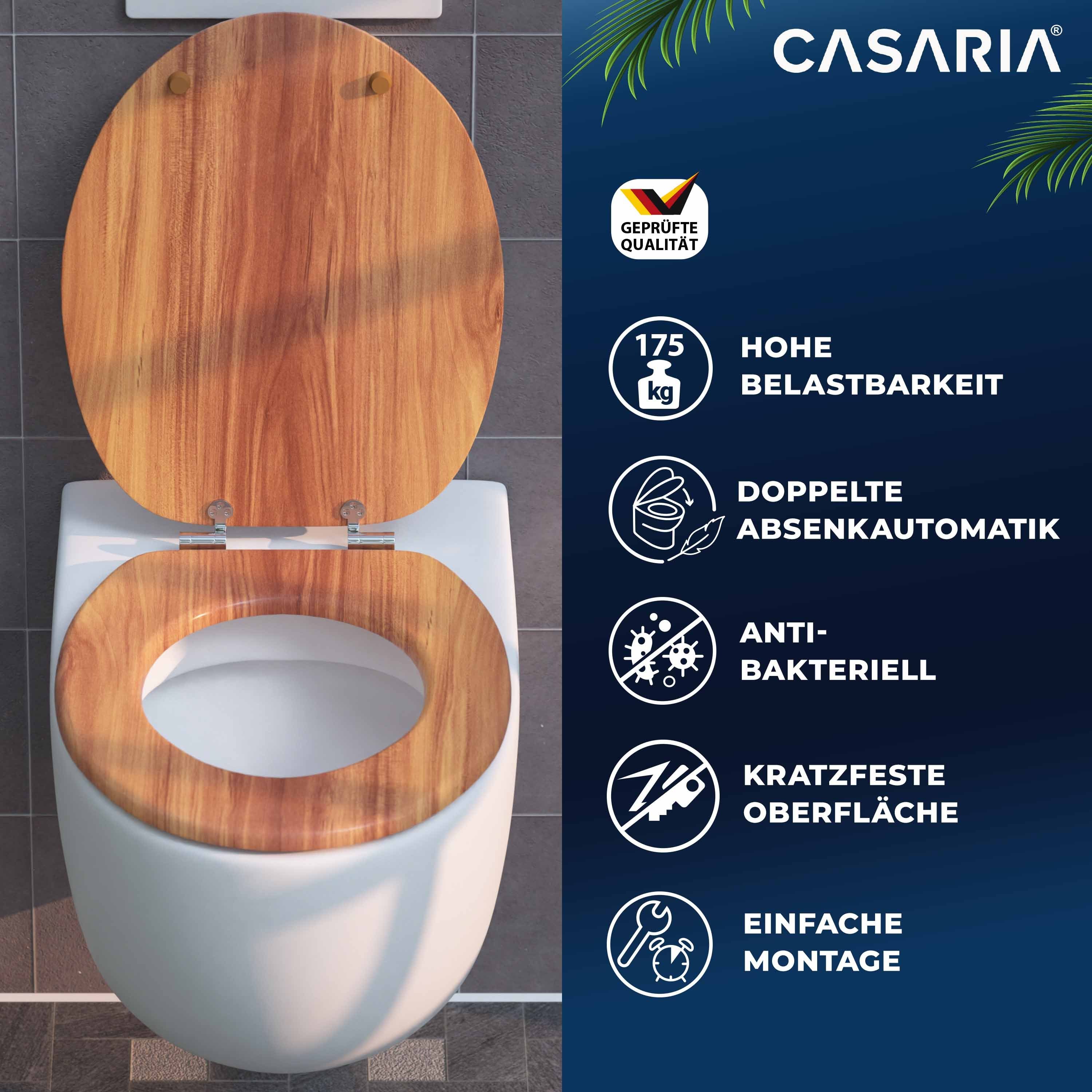 Casaria WC-Sitz, Doppelte Absenkautomatik MDF Holz günstig online kaufen