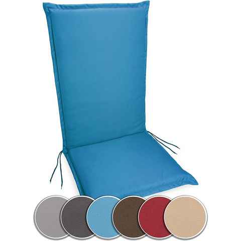 sunnypillow Liegenauflage Polsterauflagen Gartenstuhlauflage 120 x 50 extra Dicke 9cm, 1 Stück Blau