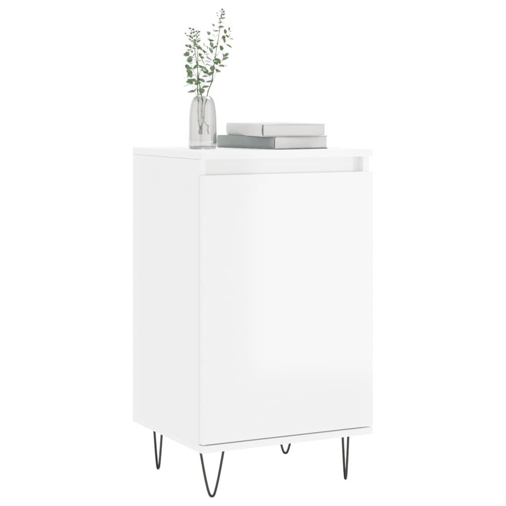 furnicato Sideboard 40 x 35 x 70 cm Hochglanz-Weiß mit Holzwerkstoff und (2 St), Stabile Kommode mit zwei Fächern, flexibler Türmontage und Ablage