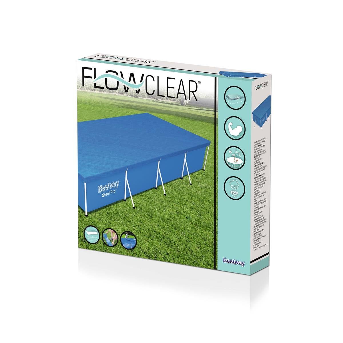 Bestway Pool-Abdeckplane Bestway 58107 - Flowclear PE-Abeckplane 410 x 226 cm, blau, eckig