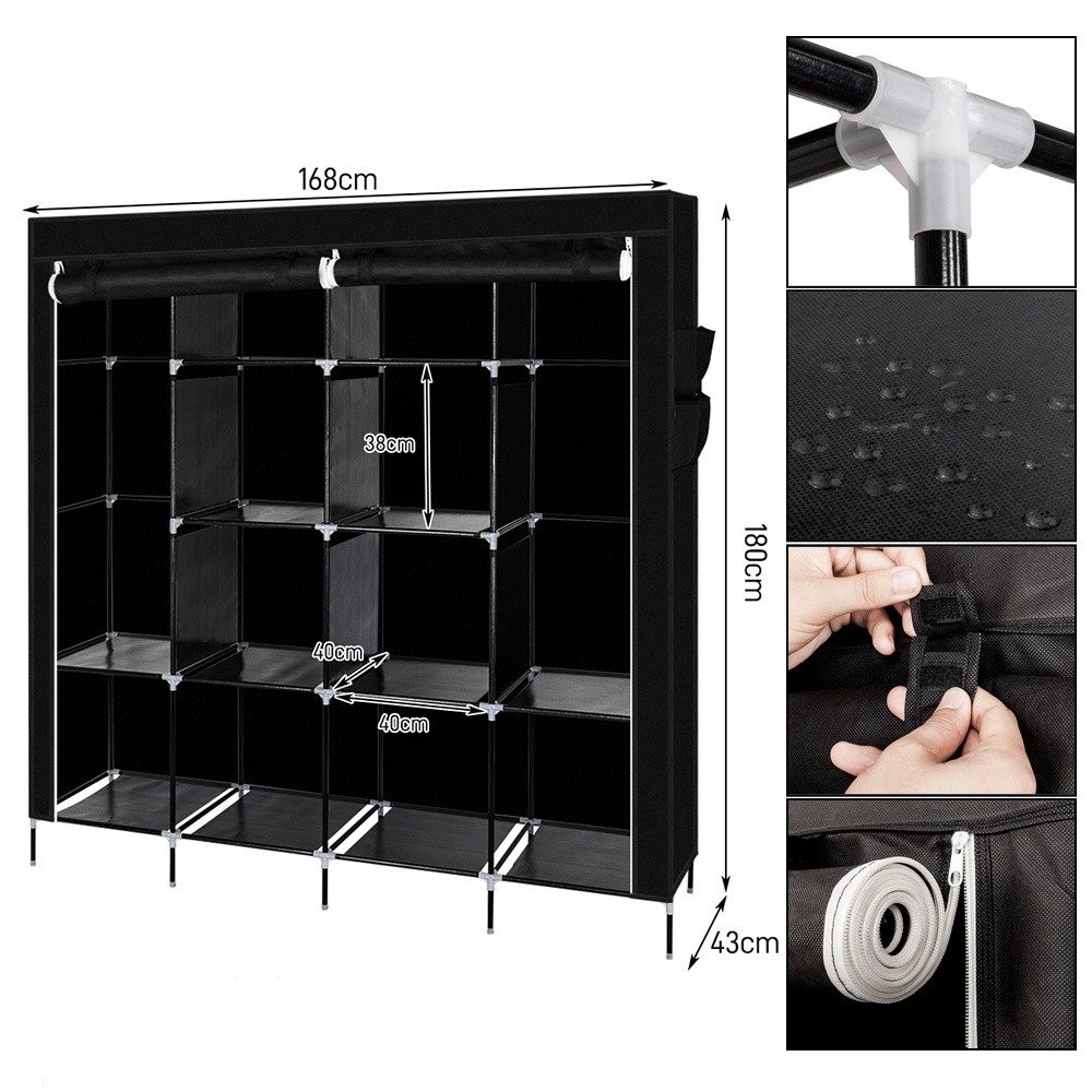 VINGLI Stoffschrank Offener Kleiderschrank Stoff, 169,5 x 45 x 181,5 cm Sto günstig online kaufen