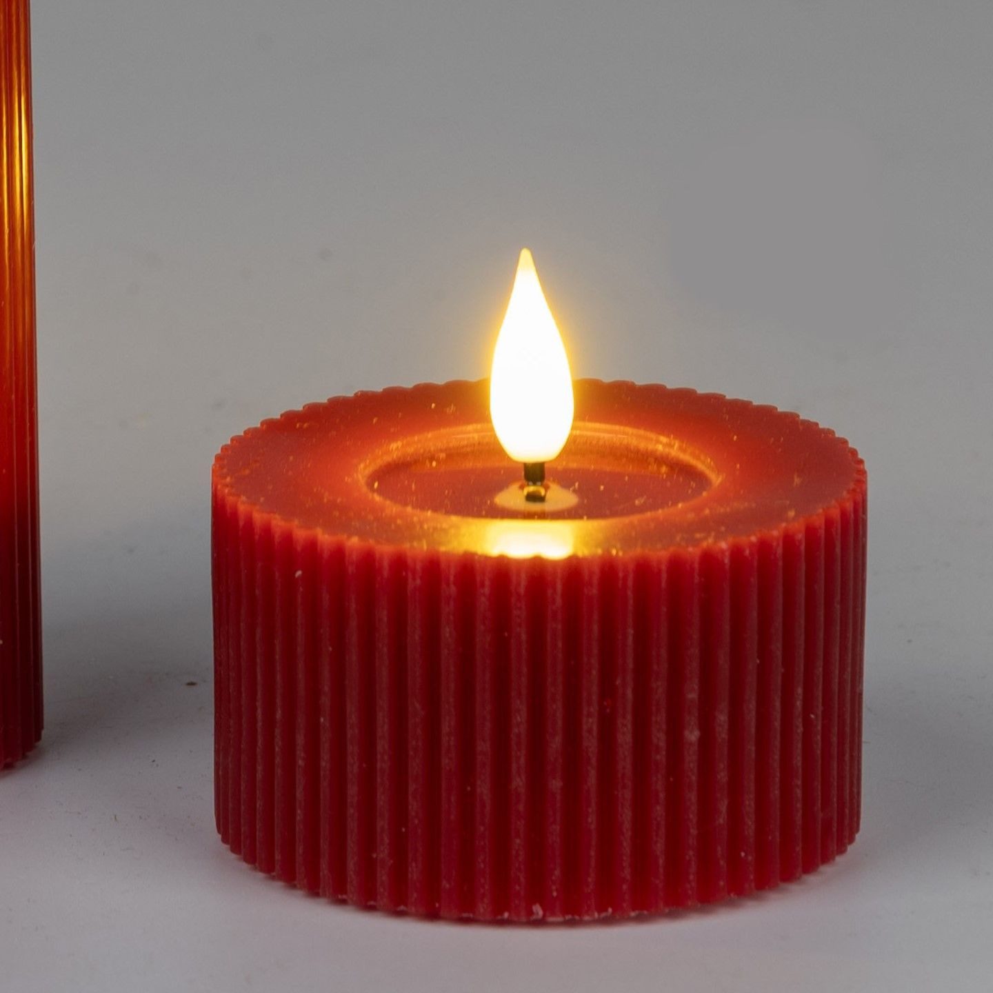 formano LED-Kerze Streifen, Farbe: Rot, Motiv: Rillen günstig online kaufen