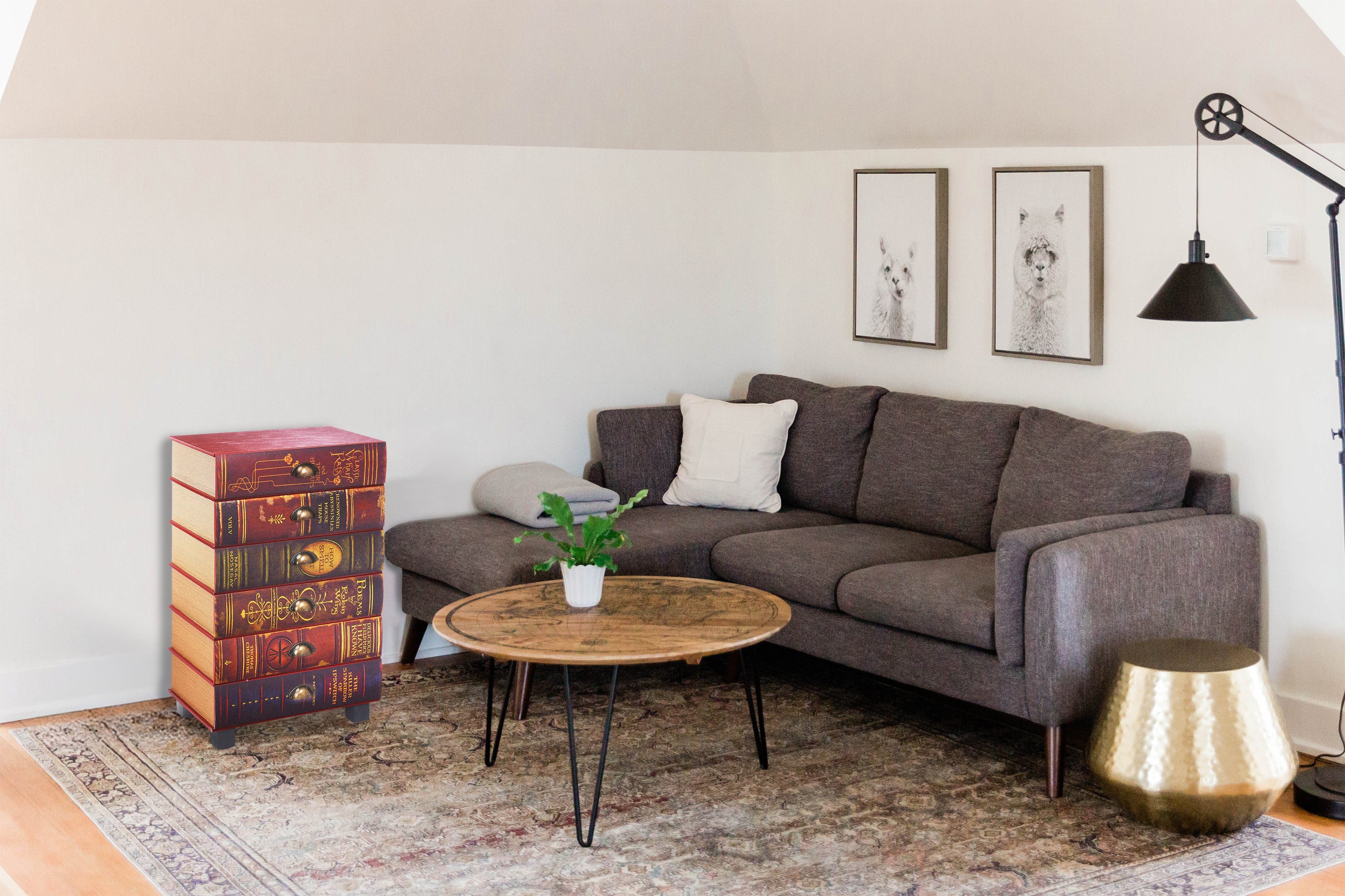 Kobolo Regal Kommode BOOKS aus MDF mit bedrucktem PU überzogen günstig online kaufen