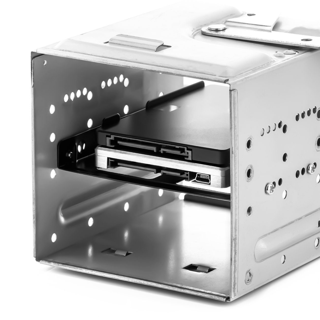 deleyCON Festplatten-Einbaurahmen DUAL Einbaurahmen SET für 2x 2,5" Festplatten SSD auf 3,5" - 6x 3,5