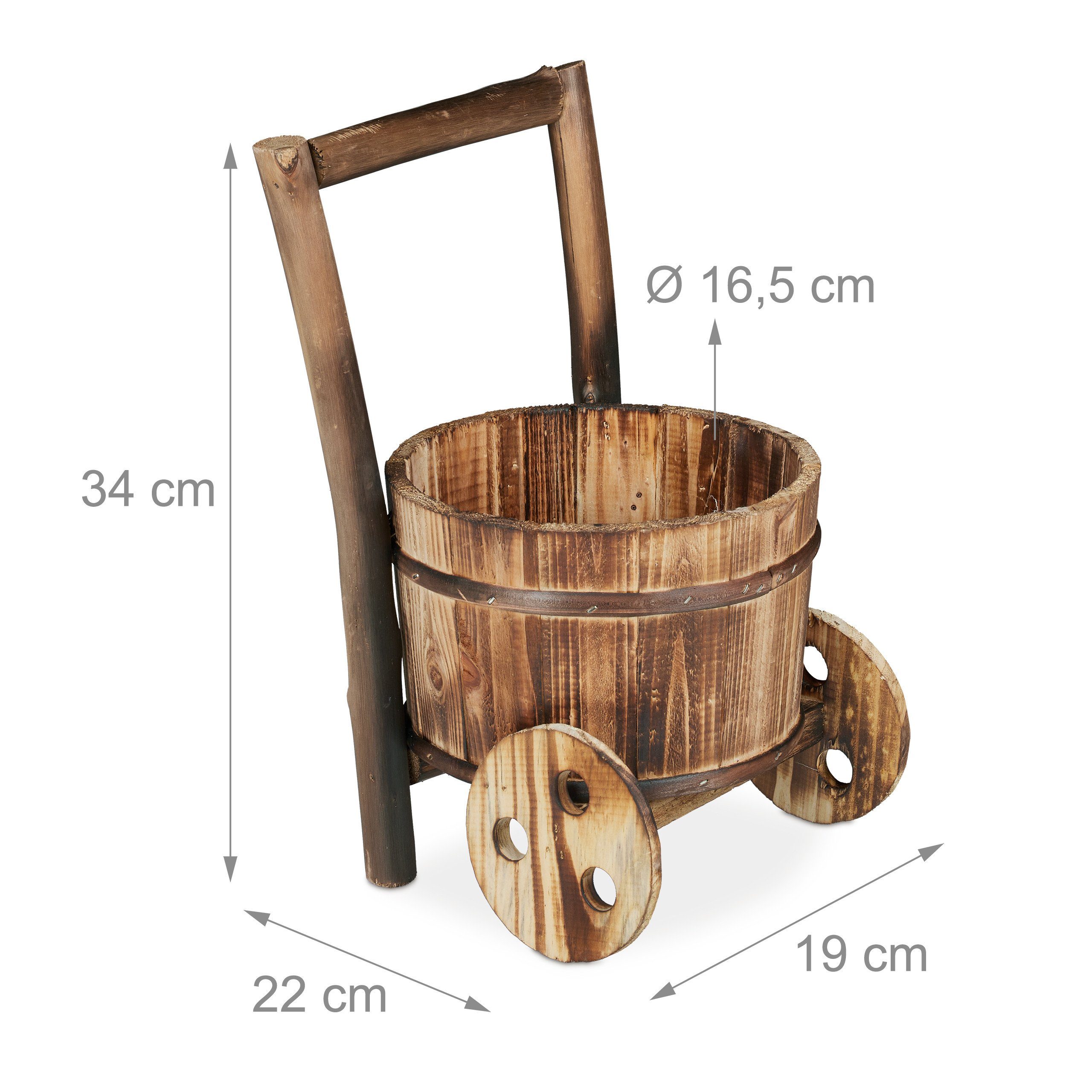 relaxdays Blumentopf Pflanzschubkarre 2er Set