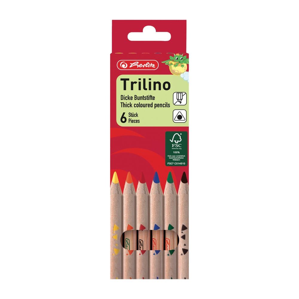 Herlitz Buntstift herlitz Dreikantbuntstifte Trilino 6 Stück