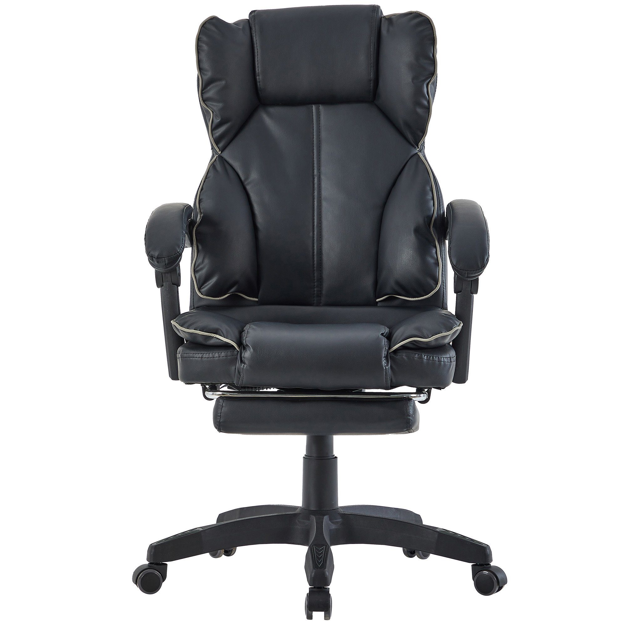 Chair Lederoptik-Design im Office TRISENS Schwarz extra Stück), Grau Chefsessel (1 Home Bürostuhl Polsterung Rafael mit -