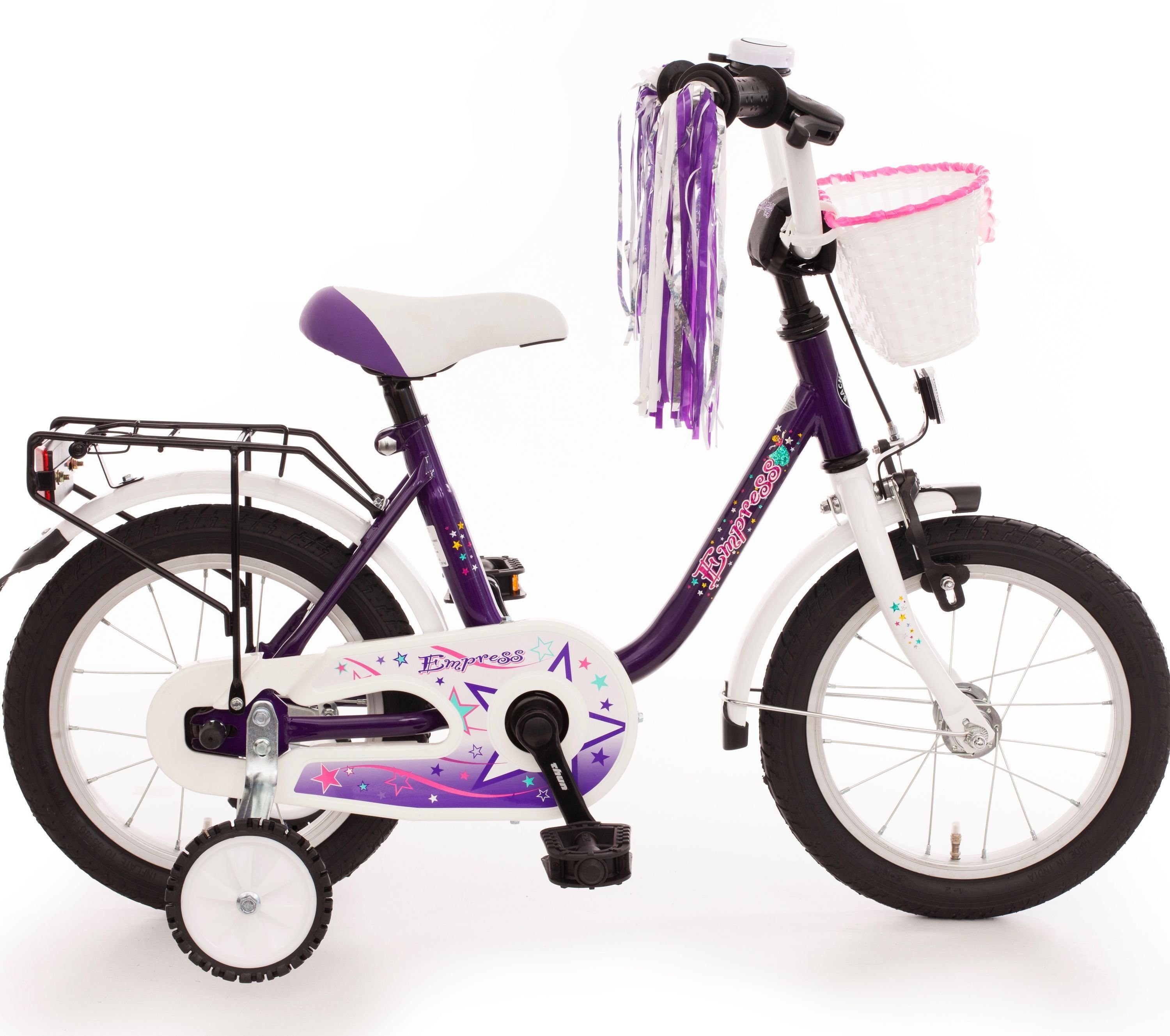 Bachtenkirch Kinderfahrrad 14 Zoll Fahrrad für Kinder ab 3 Jahre Mädchenfahrrad, mit Rücktrittbremse, mit Stützräder