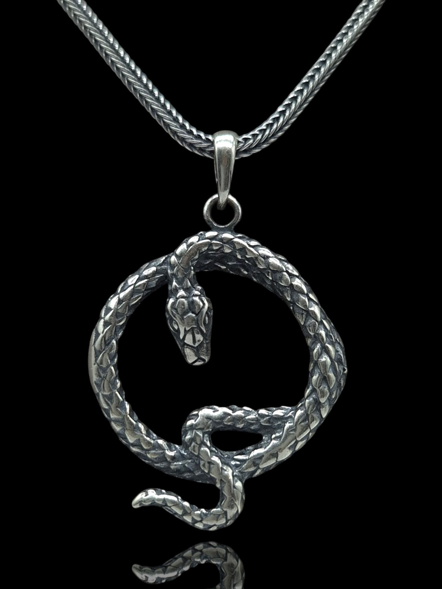 NAHLE Kette mit Anhänger Silber Schlange Talisman Kobra 925 Silber Kette (2-tlg., inklusive Schmuckbox)