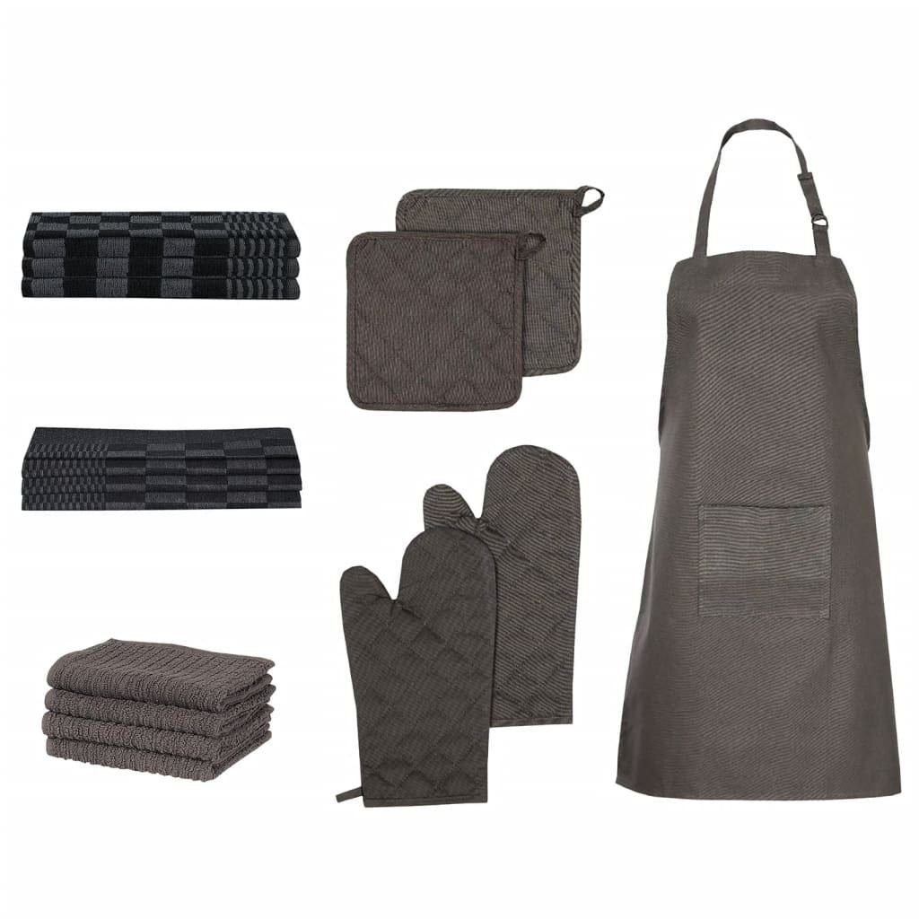 vidaXL Handtuch 15-tlg. Handtuch-Set Ofenhandschuhe & Topfhalter Baumwolle, (15-St)