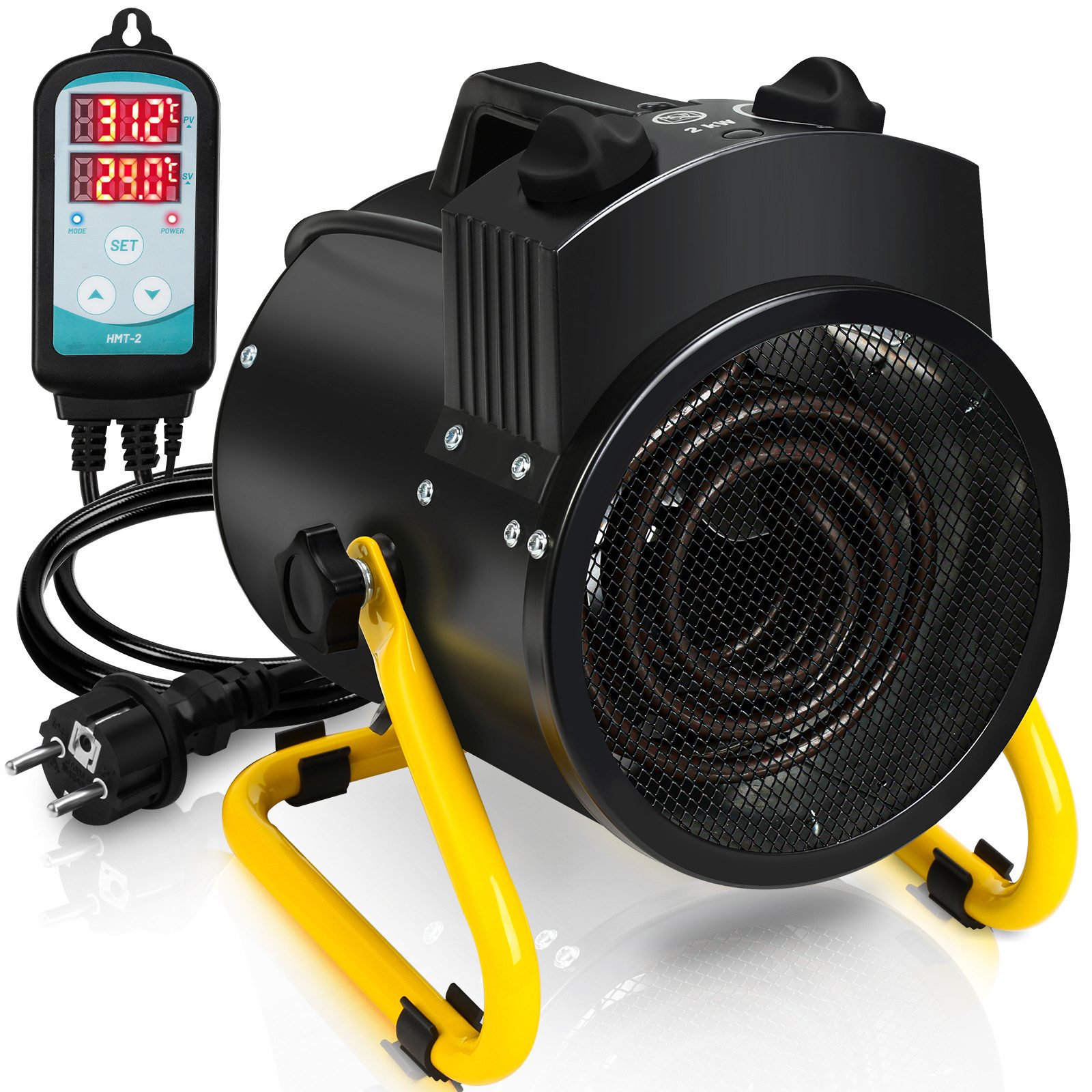 Clanmacy Keramikheizlüfter Gewächshausheizung 2KW IPX4 mit Thermostat Digit günstig online kaufen