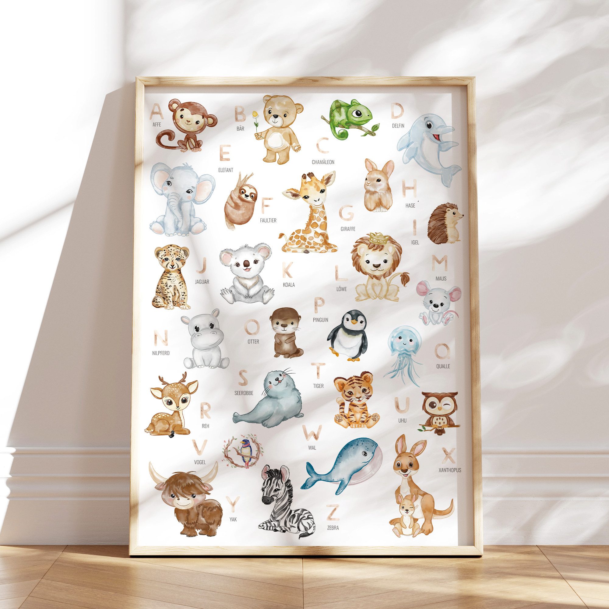 MeinBaby123® Плакат Grundschrift Lernposter, ABC Alphabet Плакат Kinder, Kindergarten, Grundschule, + Übungsblätter