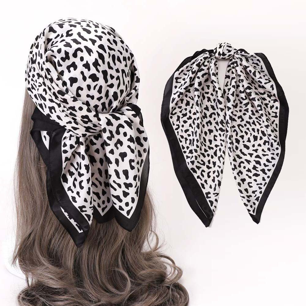 GLAMO Kopftuch Damen Kopftuch Seidentuch Hijab Tuch Quadrates Bedrucktes 70x70cm Weiß