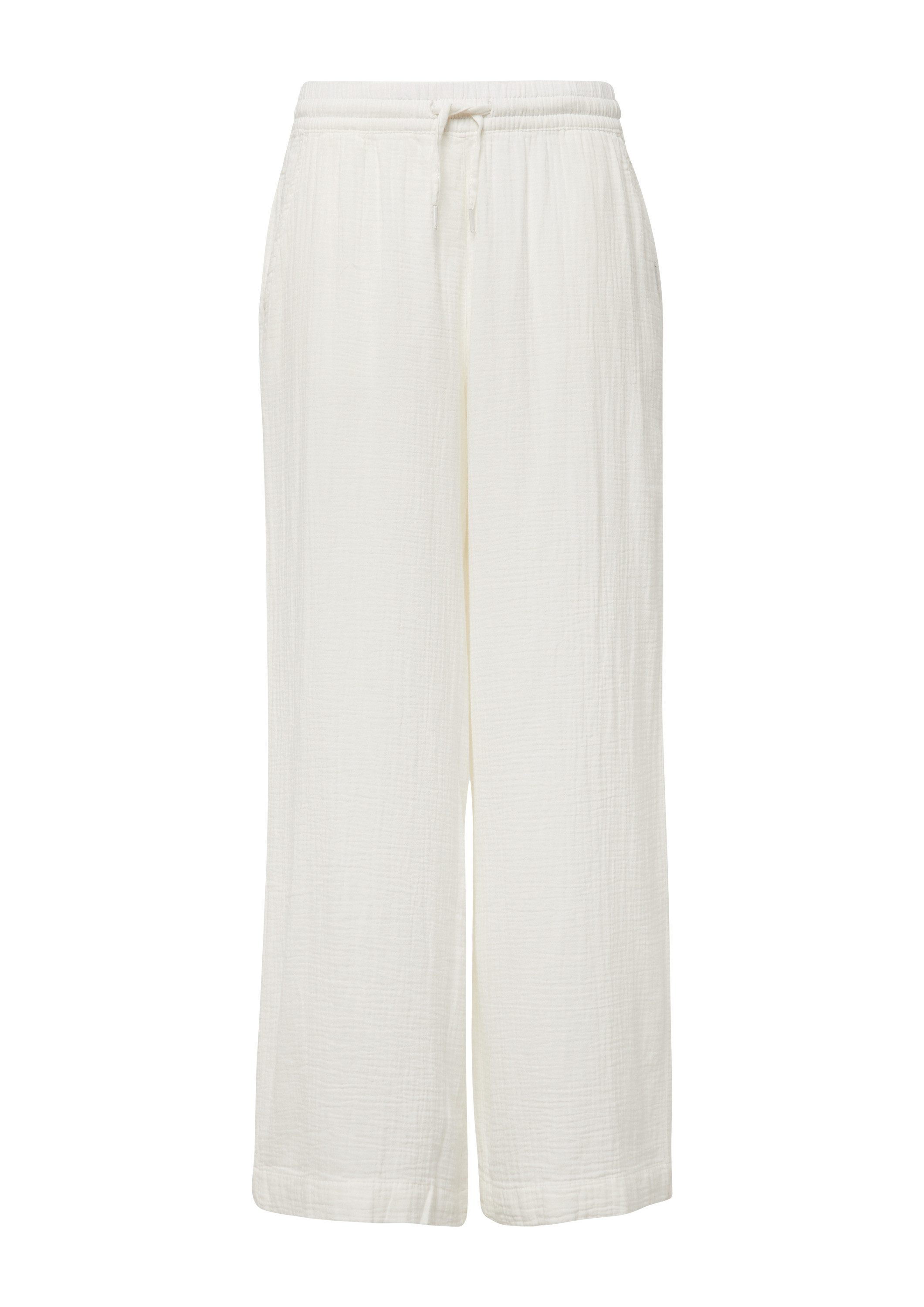 QS Chinos Hose Musselin-Hose mit weitem Bein günstig online kaufen