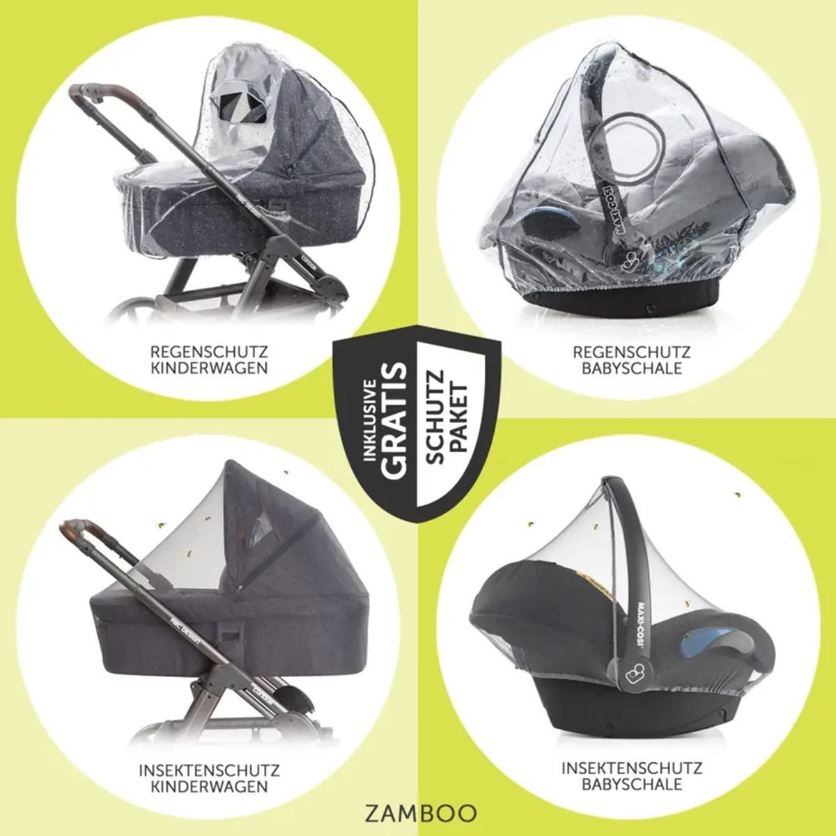Hauck Kombi-Kinderwagen Vision X Trio Set - Melange Grey, 4in1 Kinderwagen Set mit Babyschale, Babywanne, Sportsitz, Isofix Base
