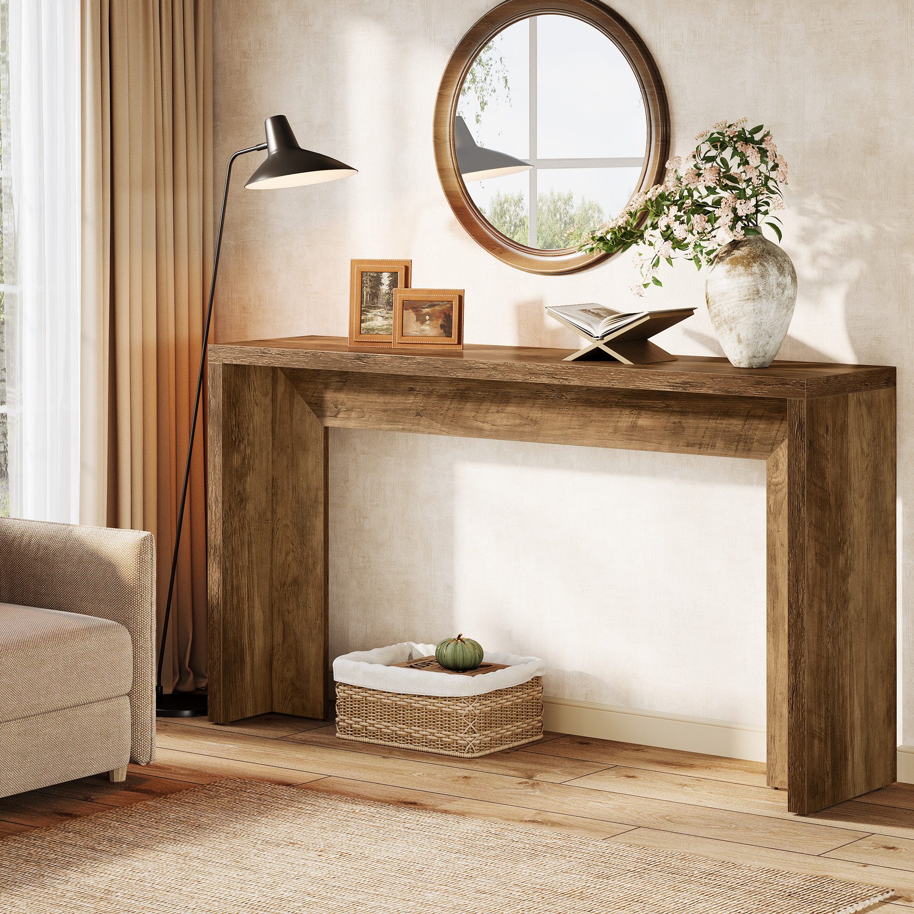 Tribesigns Konsolentisch 140CM hölzerne Sofa Tisch mit Lagerung für Eingang – Bild 3 von 5