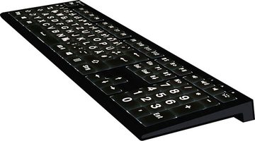 Logickeyboard XL-Print Astra 2 White on Black DE (PC) Tastatur