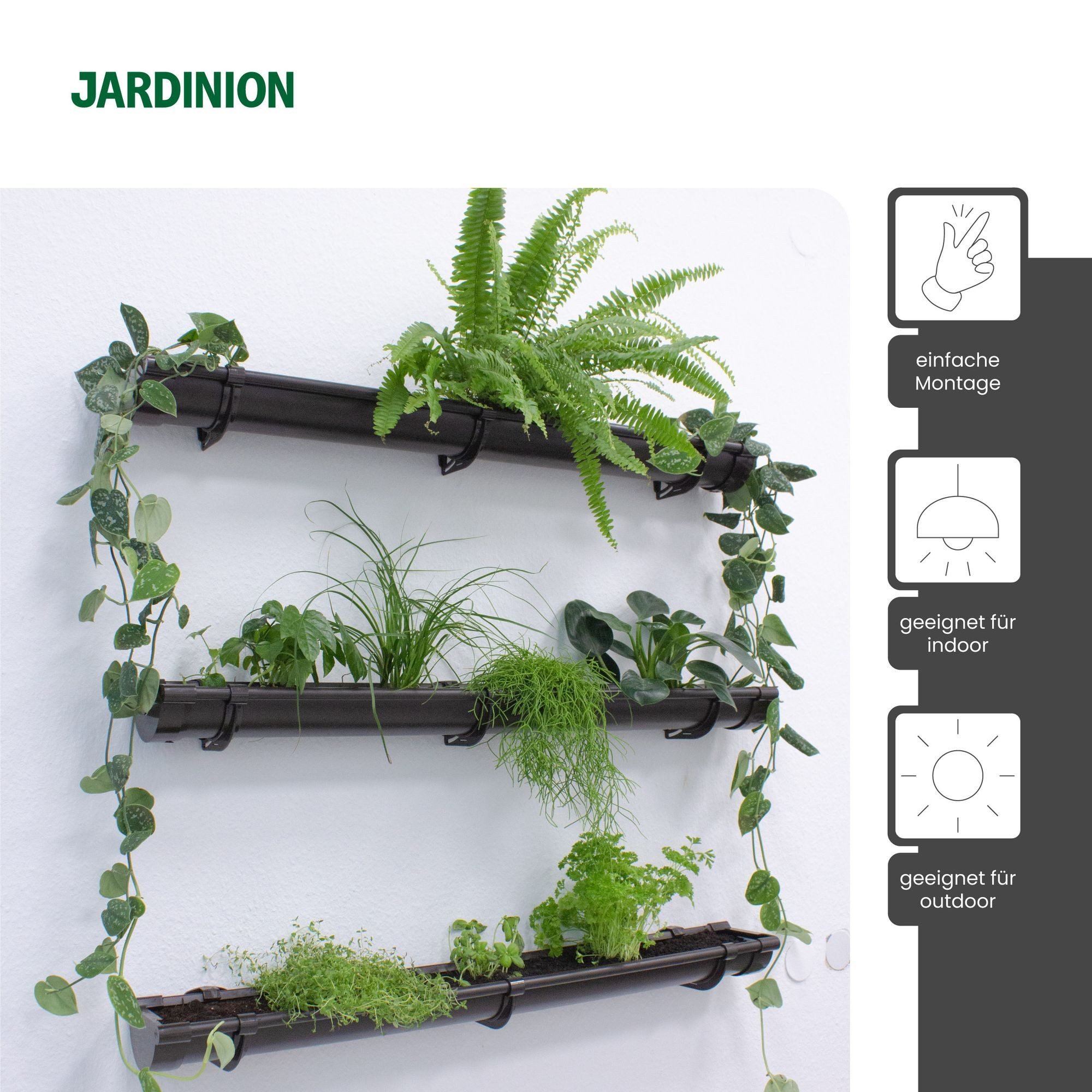 Jardinion Blumentopf Grüne Pflanzenwand Vertikaler Garten (3 x 1 m, dunkelbraun, 1 St), Platzsparende Gartengestaltung, Pflanzenregal für Innen und Außen