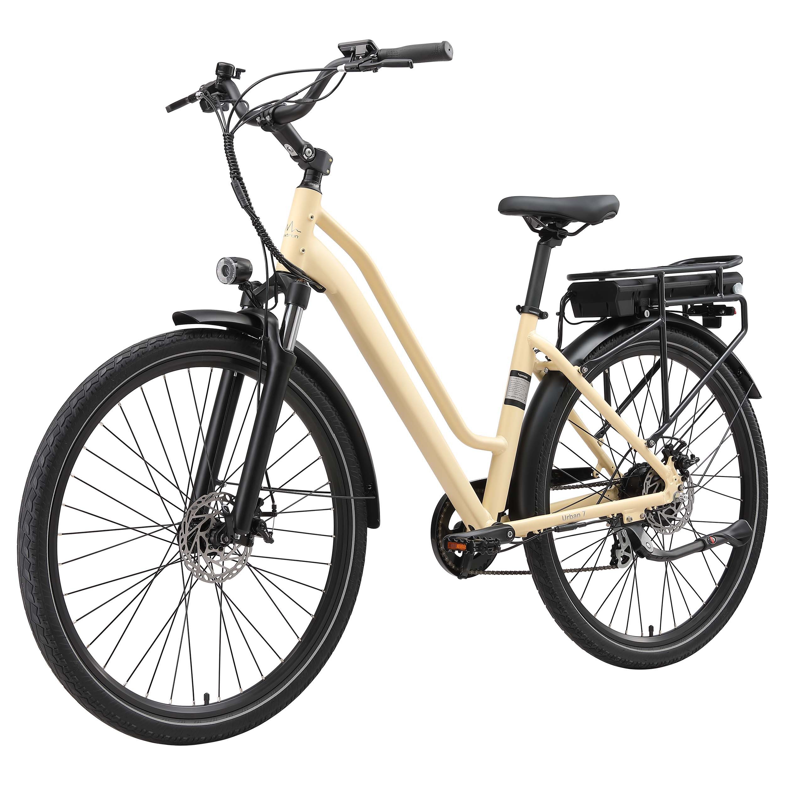 Vankel E-Bike Cityrad Urban-7 E-Fahrrad 460WH Pedelec, 36V 12,8 AH 70 km Reichweite, Kettenschaltung, Heckmotor, 460,8 Wh, Shimano,Scheibenbremsen, Kettenschaltung