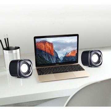 Bolwins F88D 6W tragbar PC Lautsprecher über 3.5mm USB für Notebook PC Laptop PC-Lautsprecher