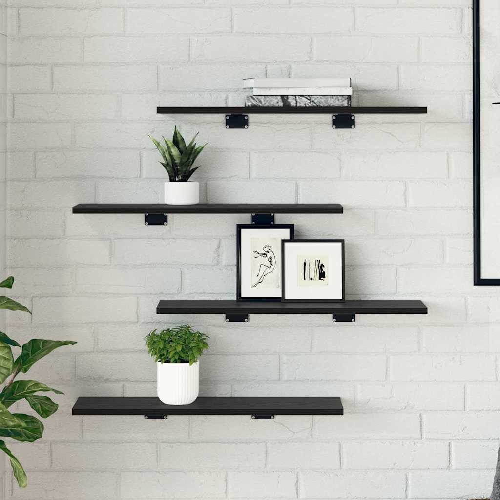 vidaXL Bücherregal Regalbrett 4 pcs Schwarz 60 x 20 x 1,5 cm Holzwerkstoff, günstig online kaufen