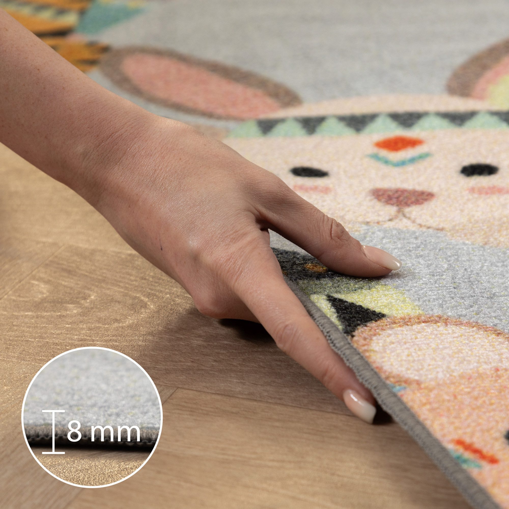 Carpettex Kinderteppich Himmel und Hölle, Rechteckig, Höhe: 7 mm, Teppich Kinderzimmer Himmel und Hölle Rutschfest Waschbar
