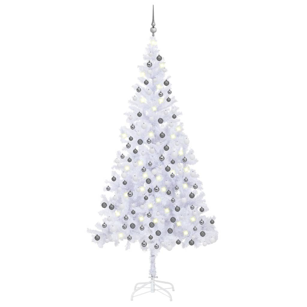 vidaXL Künstlicher Weihnachtsbaum Künstlicher Weihnachtsbaum mit LEDs Kugeln 210 cm 910 Zweige