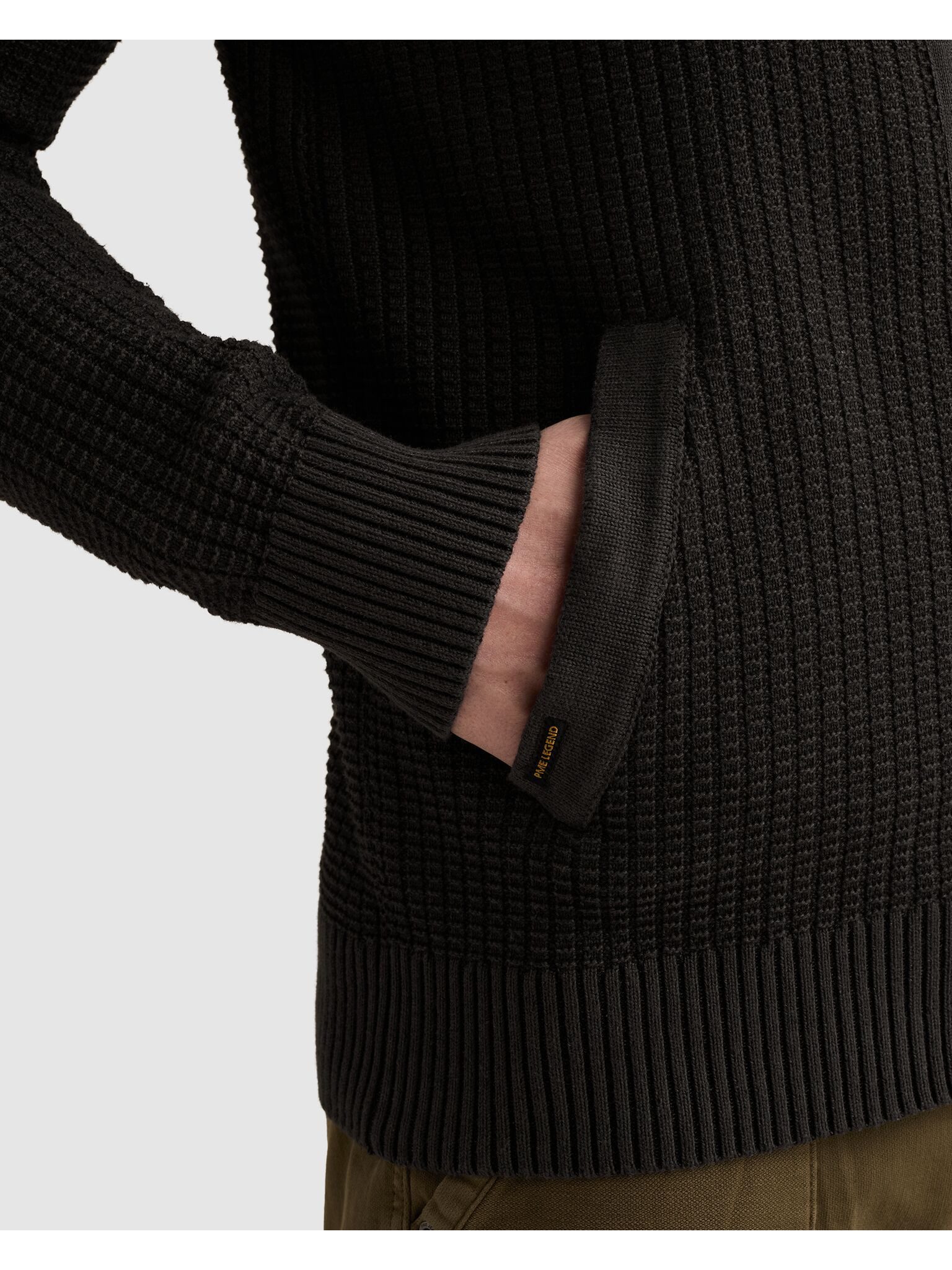 PME LEGEND Cardigan mit markanter Struktur, Baumwolle, Regular Fit – Bild 3 von 5
