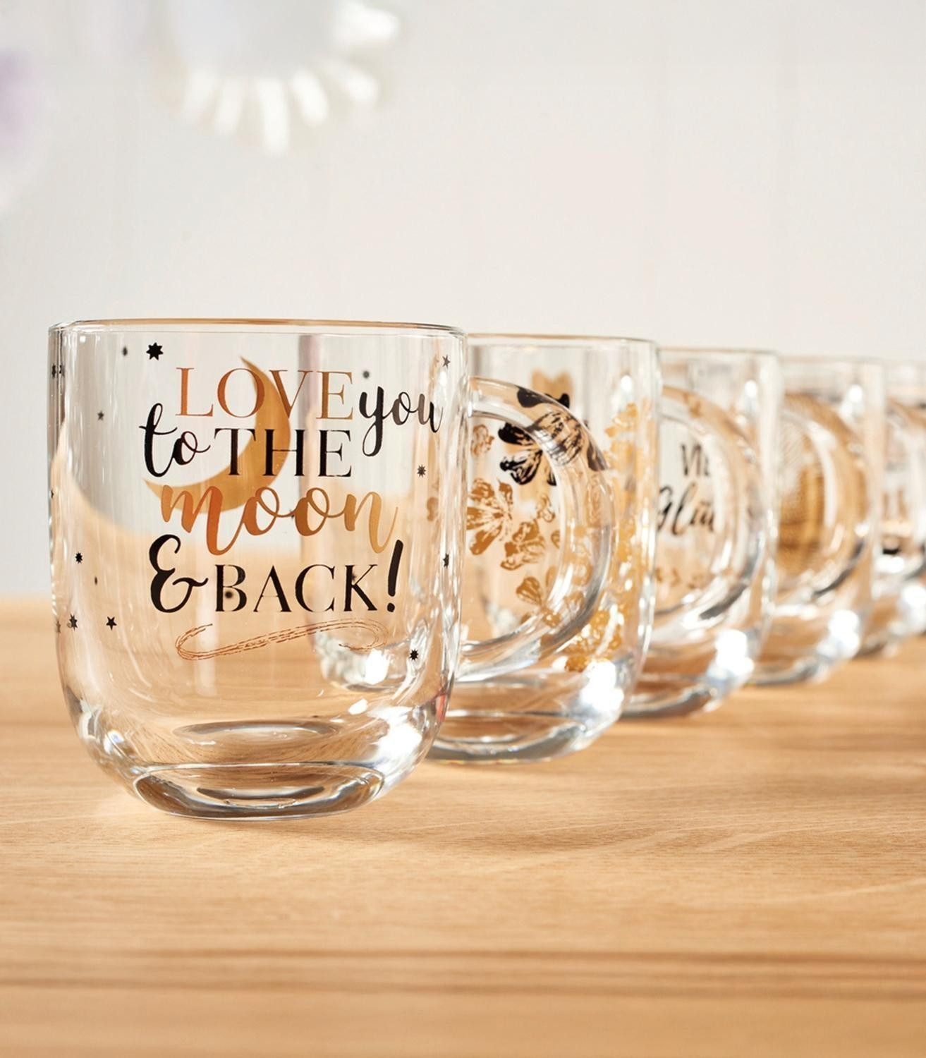 LEONARDO Tasse EMOZIONE, 400 ml, Transparent, Schwarz, Goldgelb, 1-tlg., Glas, spülmaschinen- und mikrowellengeeignet