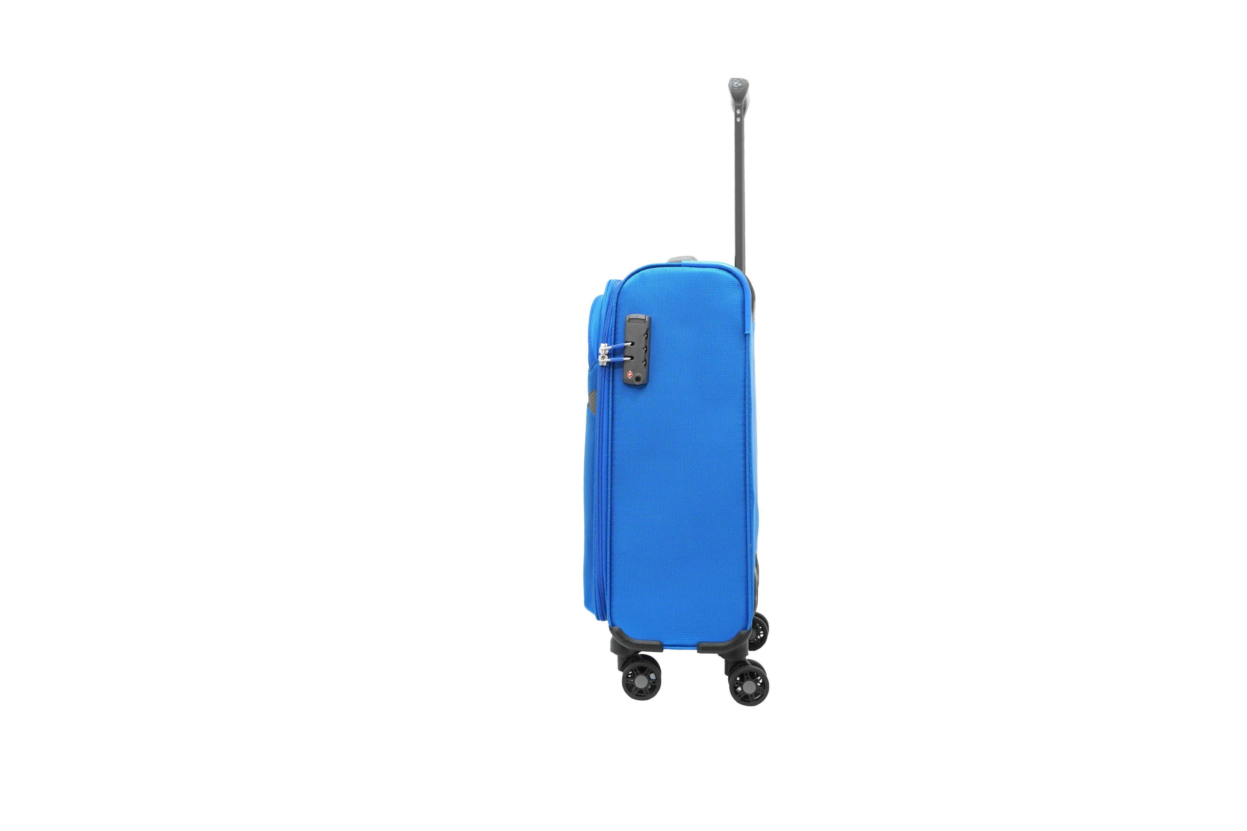 Rollen, 4 4 Flight, Volumenerweiterung, Weichgepäck-Trolley Verage Superleicht, Doppelrollen Blau-22