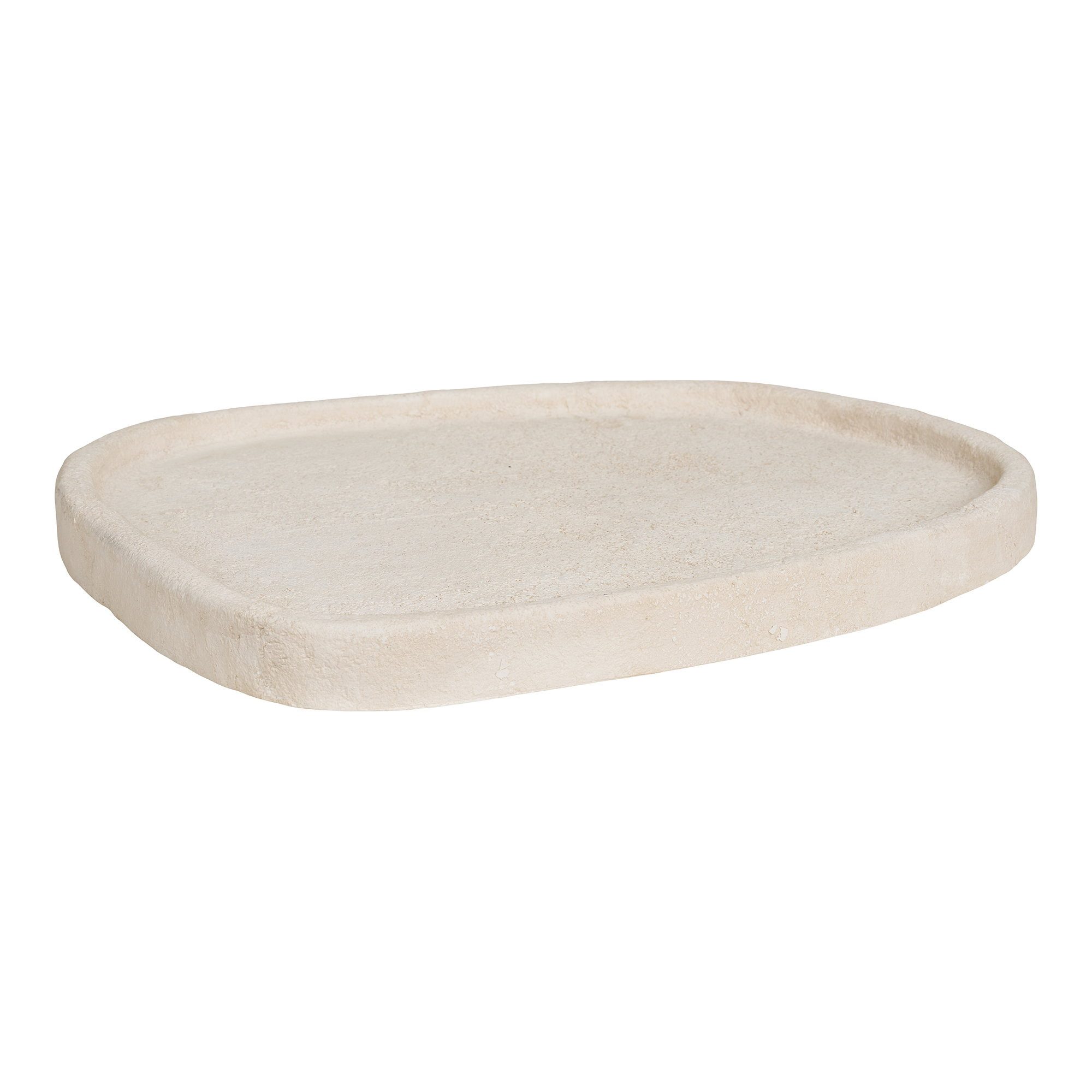 tinkaro Servierplatte Tablett Zement 35 x 30 x 2,5 cm Beige, Zement, (1-tlg)