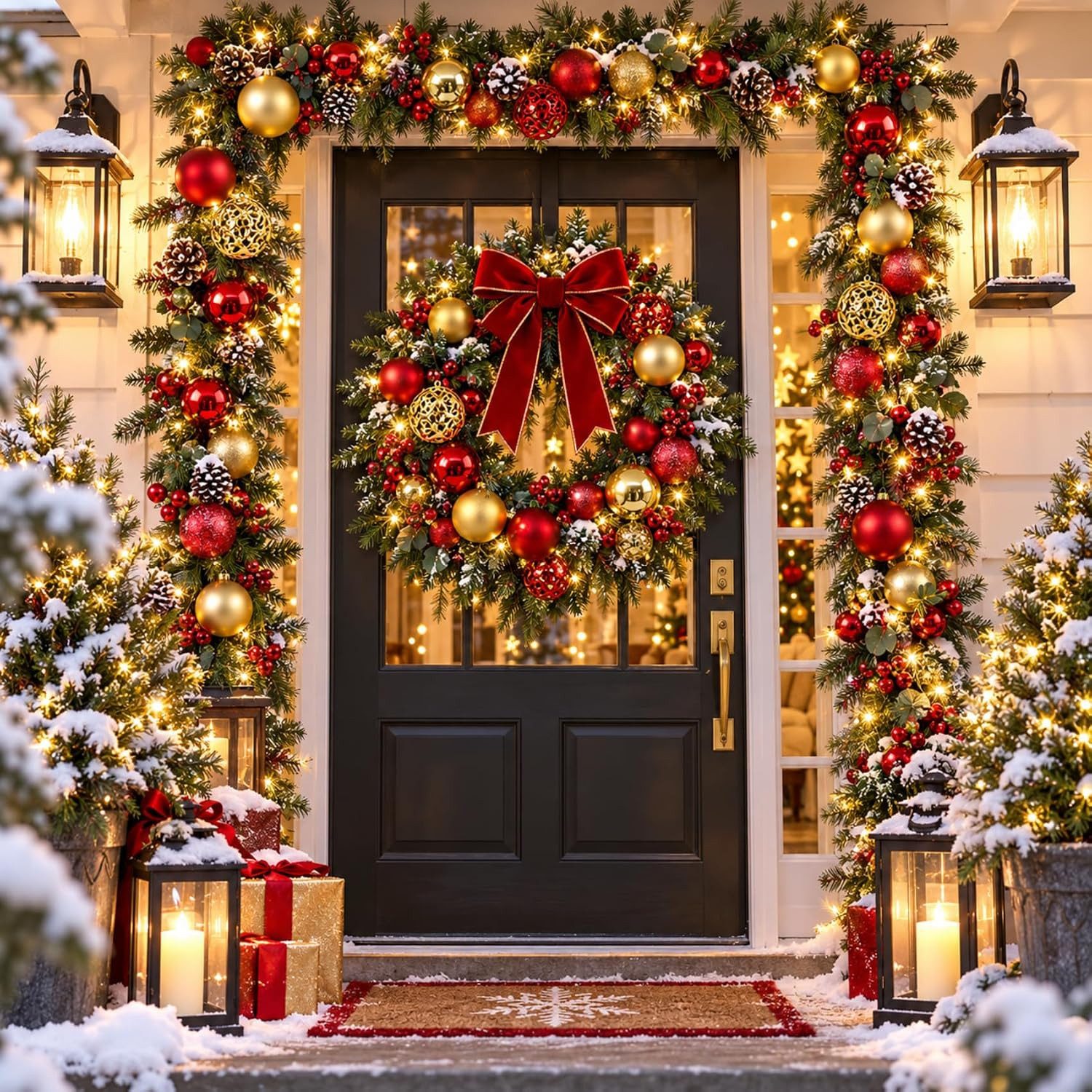lindahandel Weihnachtsbaumkugel 100er Set Christbaumkugeln aus Plastik in Gold & Rot, inkl. Aufhänger, Christbaumkugeln Gold Rot,Kugeln Weihnachtsbaum,Christbau – Bild 5 von 5