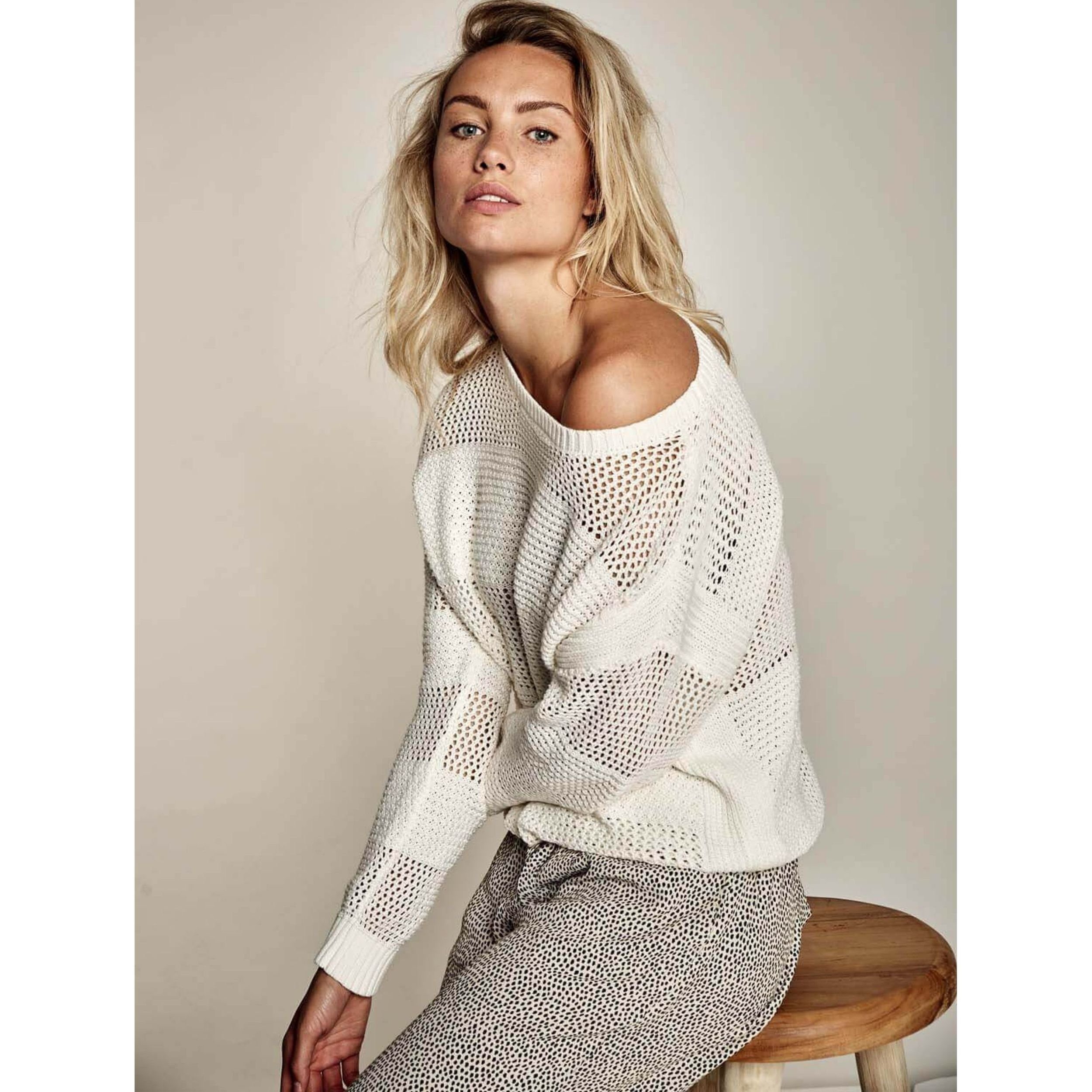 Suzanna Design Offwhite in Strickpullover Baumwolle Moscow Strickpullover aus