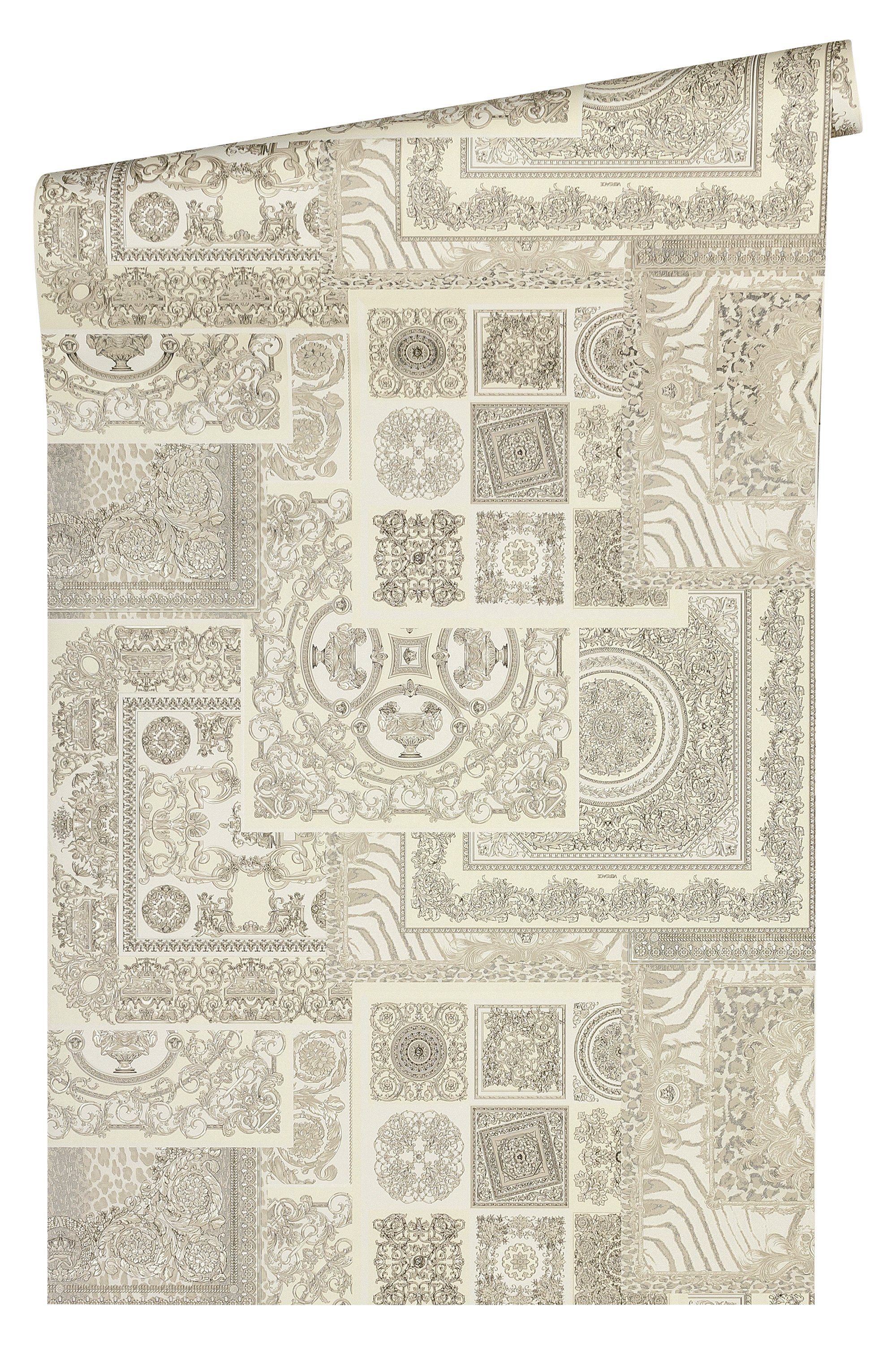Versace Vliestapete Versace wallpaper Versace 4, Barock Tapete, silber, grau 370485