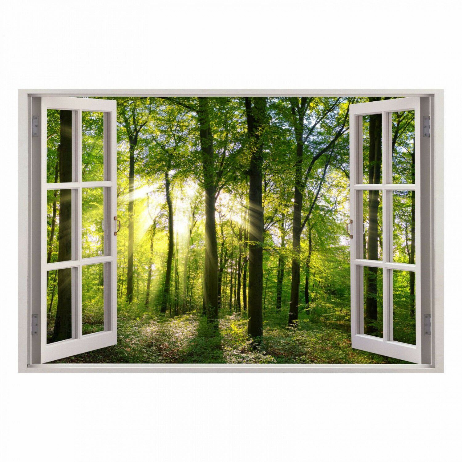 nikima Wandtattoo 213 Fenster - grüner Wald (PVC-Folie), in 5 vers. Größen