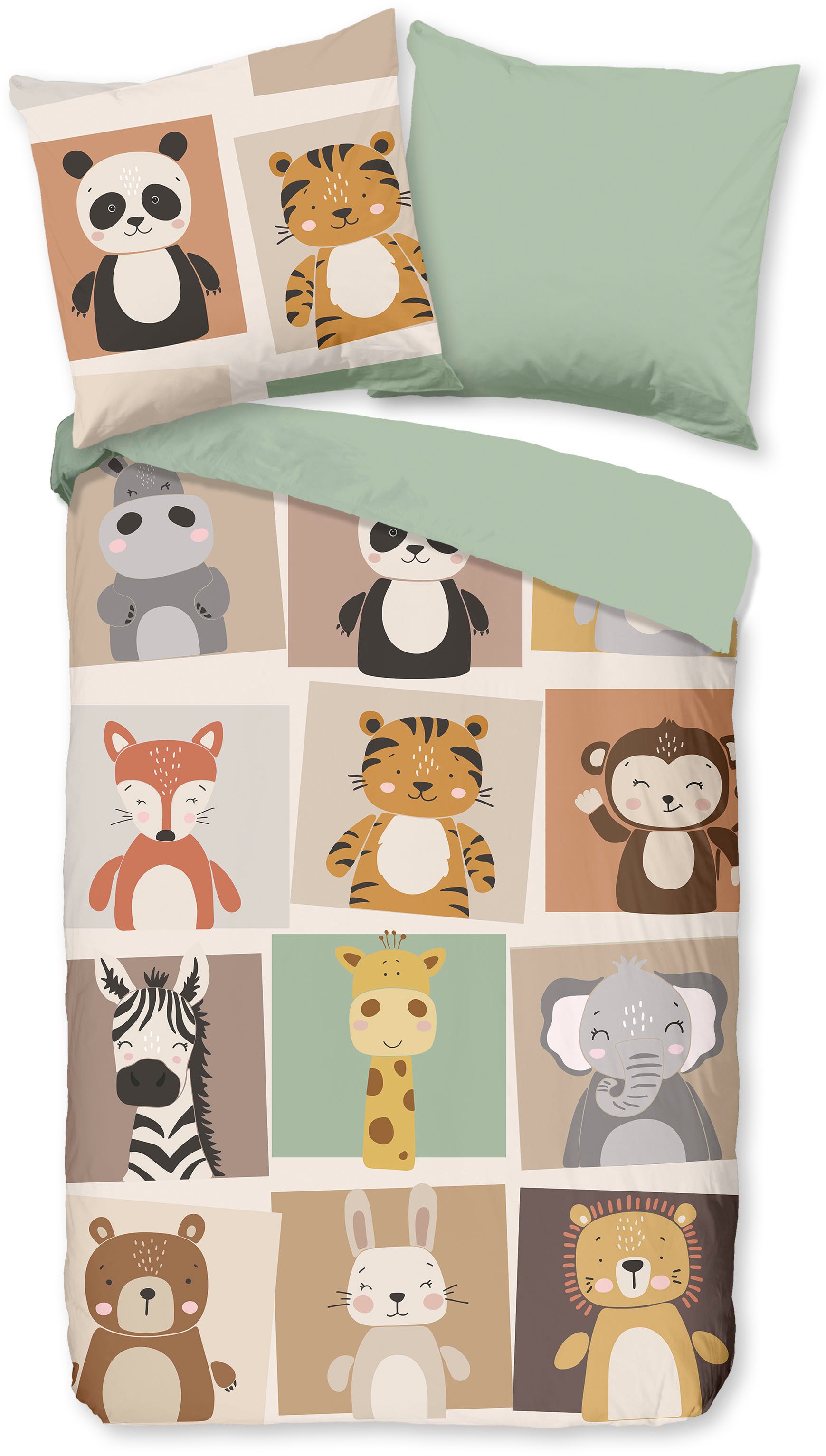 PURE luxury collection Kinderbettwäsche Ranger, Microfaser, 2 teilig, Mikrofaser, 135x200, 2 Teilig, Wendeoptik, Kind, Tiere, Tier