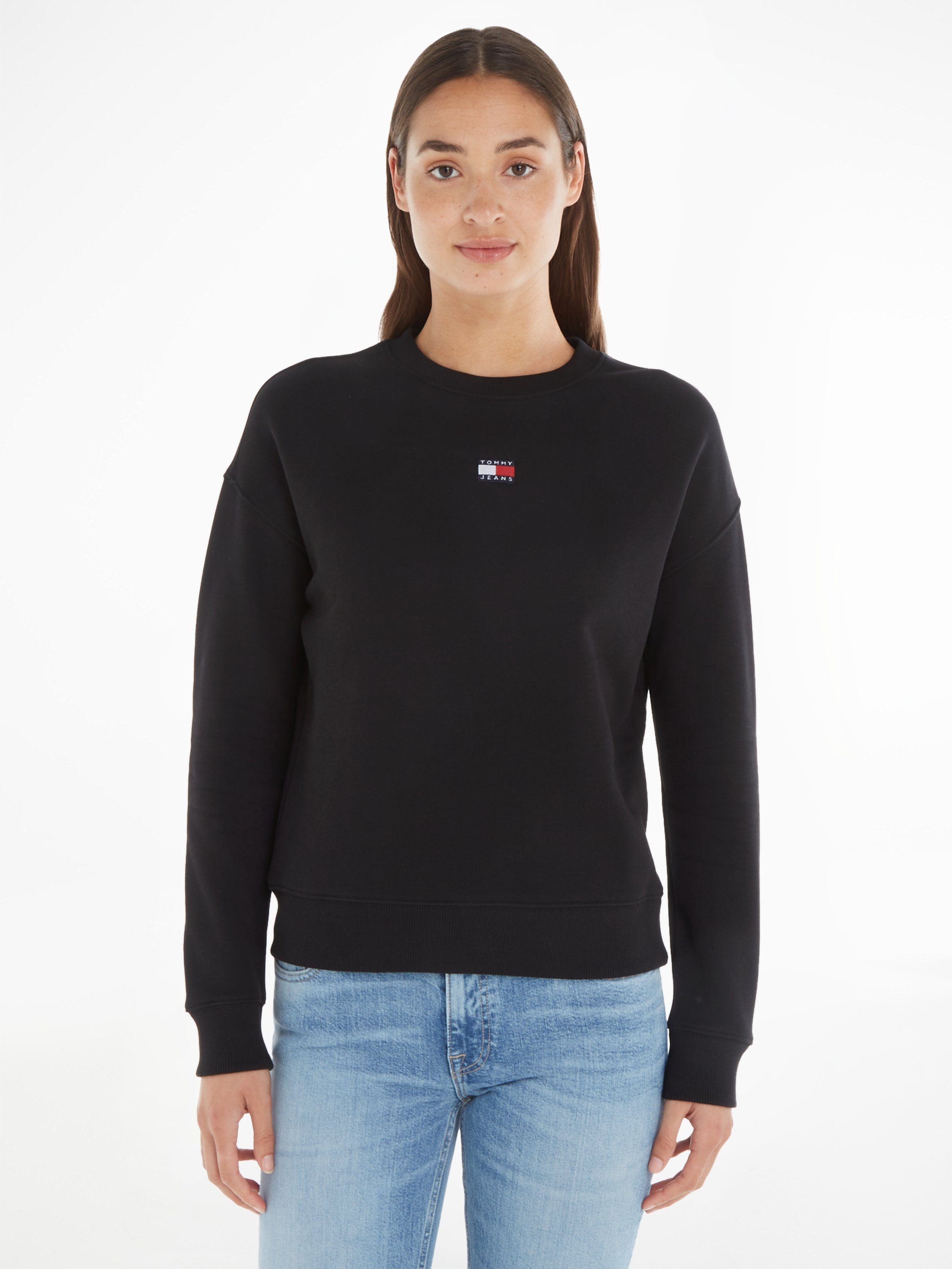 Tommy Jeans Sweatshirt mit Dropshoulder-Design und Frontlogo black