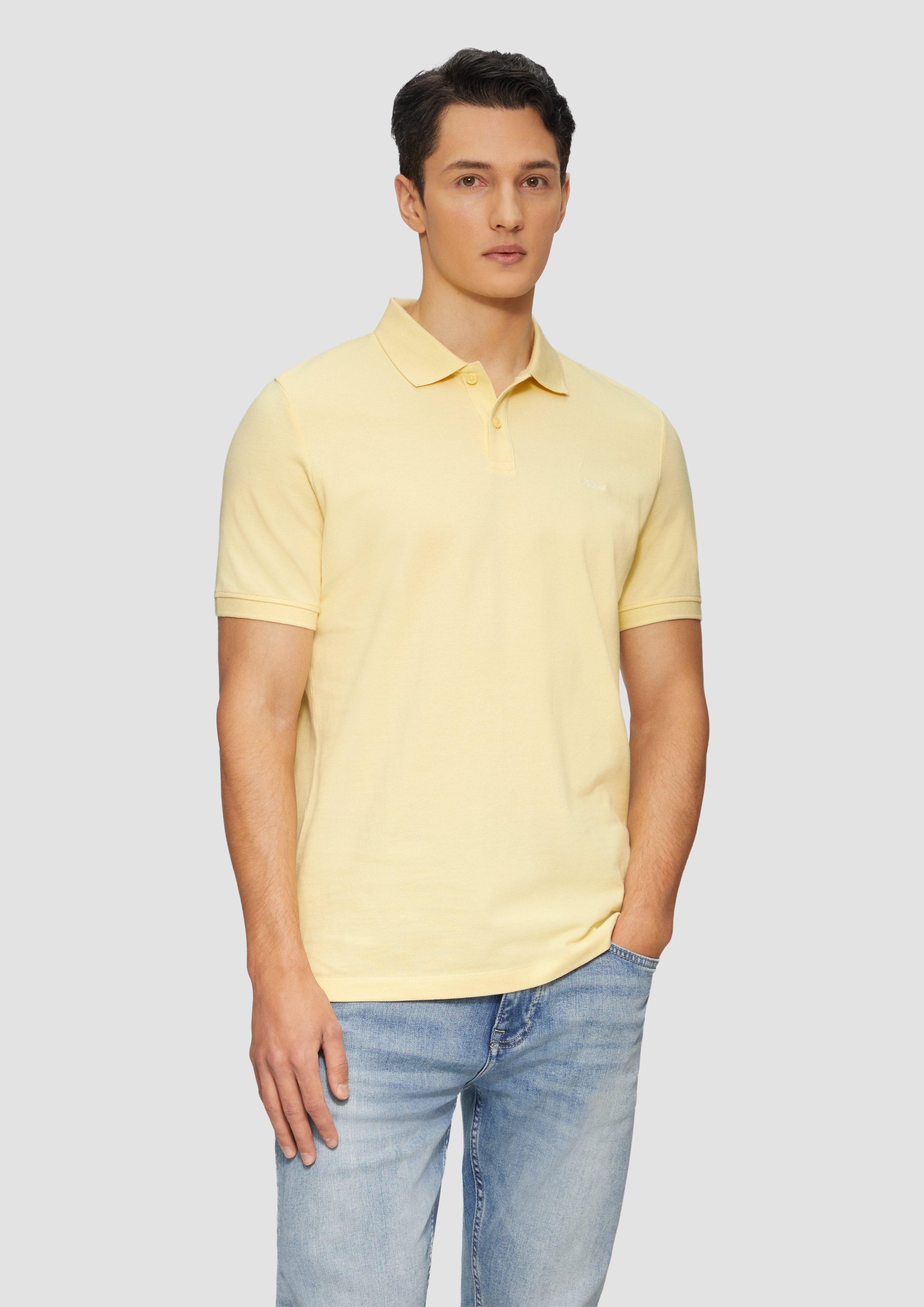 s.Oliver Kurzarmshirt Poloshirt aus Baumwollpiqué Logo günstig online kaufen