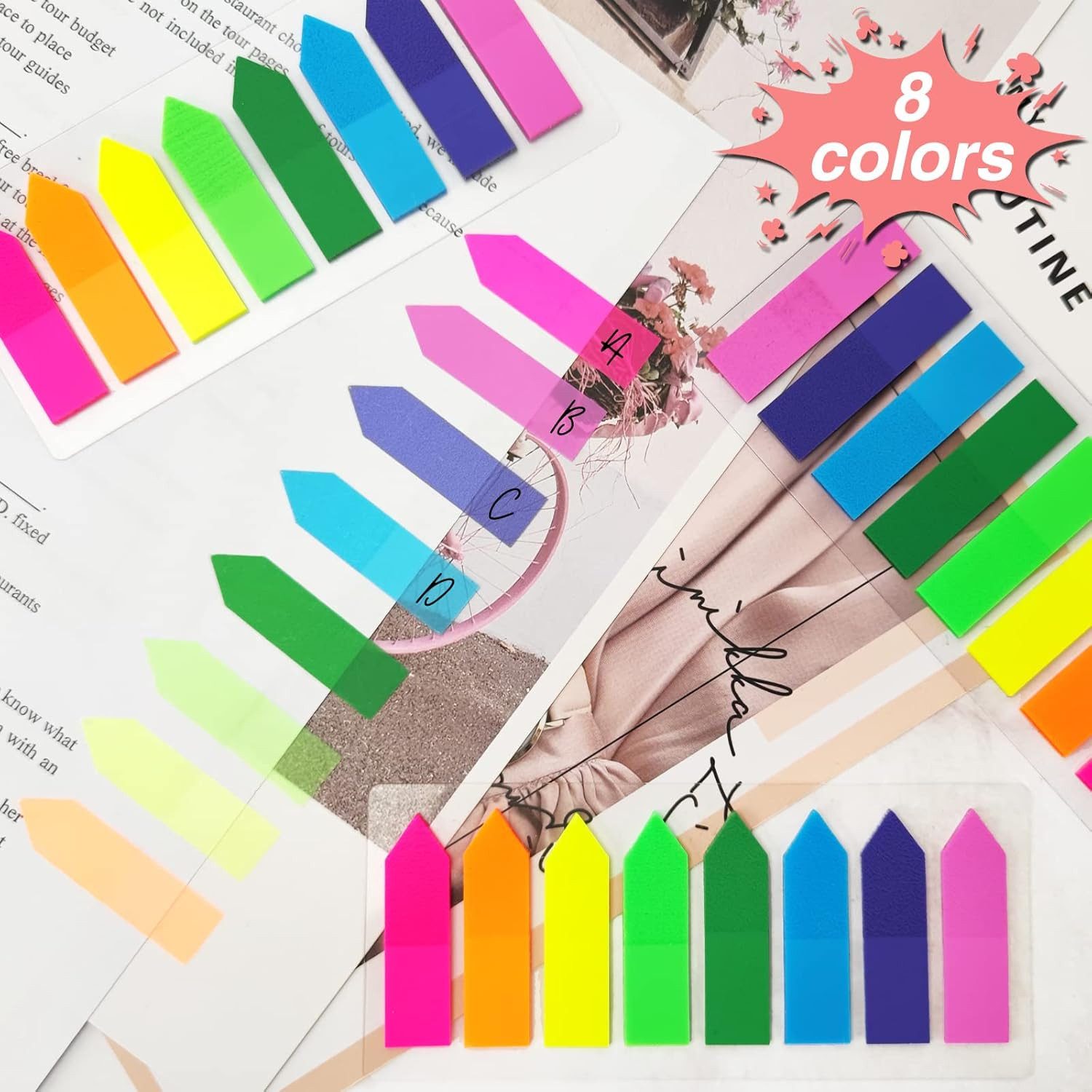 FELIXLEO Haftnotizblock 1600 Seitenmarker Selbstklebend Haftnotizen Index Tabs Schreibbar – Bild 3 von 5