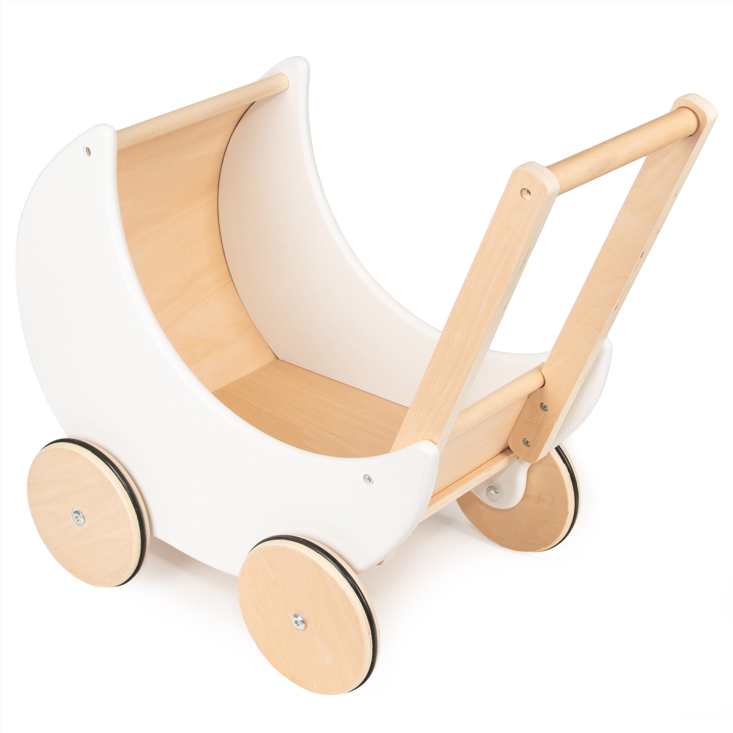 COIL Puppenwagen Lauflernwagen, Lauflernhilfe, aus Holz, Gummiräder, Kinderspielzeug – Bild 4 von 5